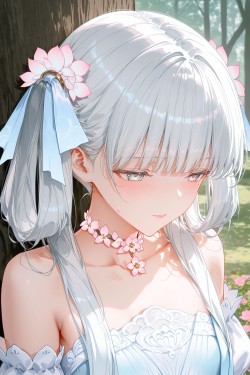 清冷仙子这一块还得看鸣潮今汐 ai绘画白色头发游戏女孩