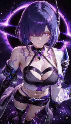 黄泉 崩坏星穹铁道 二次元美女图片 紫色主题颜色 虚空背景