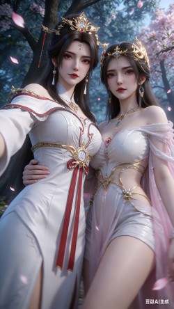 国漫女神美女壁纸双人版，姚惜雪X红蝶，还别说豆包有点东西的