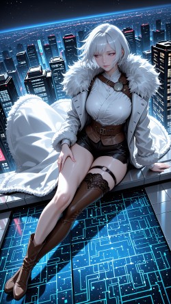 白月魁 4k高清壁纸 灵笼 国漫女神 御姐 ai绘画美图