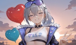 落日下的夕阳，很适合告白的场景呢。崩坏星穹铁道银狼壁纸 二次元高清电脑桌面壁纸