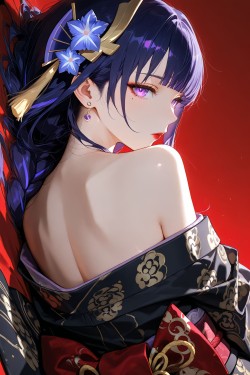 @喵呜 二次元 原神  雷电将军 背影杀 御姐