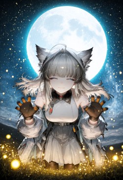 明日方舟终末地 佩丽卡 二次元 月光下花海萤火虫