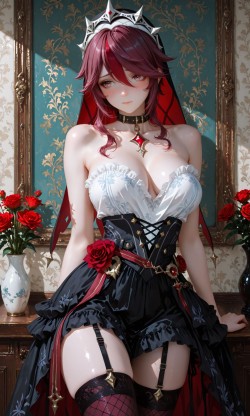 罗莎莉亚 二次元游戏壁纸 二次元少女 原神 吊带袜