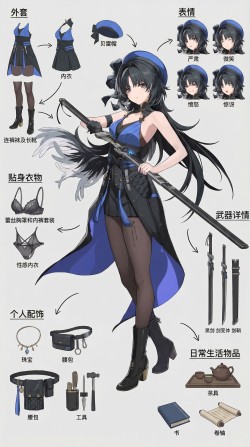 细节搭配鸣潮人物志 ai绘画二次元美图