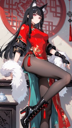 二次元游戏绝区零 星见雅 大长腿 旗袍 黑丝 裤袜 高跟鞋