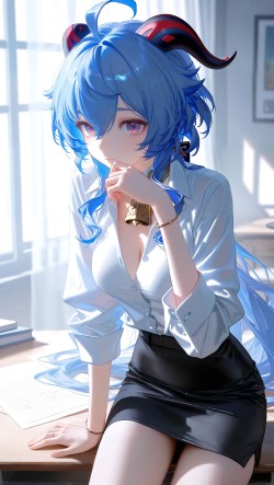 原神之办公室 原神 甘雨 凝光 心海 丝柯克