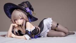 小黑塔壁纸 二次元游戏AI手办 崩坏星穹铁道 黑丝丝袜 电脑桌面高清壁纸