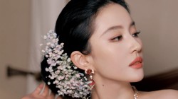 刘亦菲 鲜花 头饰 侧脸 高清美女壁纸 爱情影视