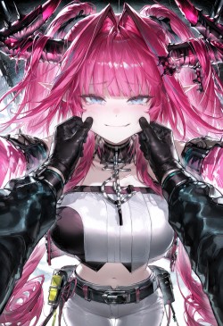 自信的捏脸小表情 明日方舟终末地 伊冯 二次元 AI创作 粉色头发