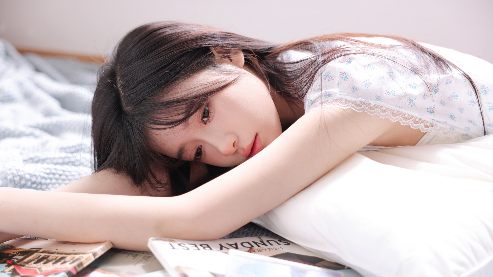 清新 居家 清纯美女 桌面壁纸,第1张