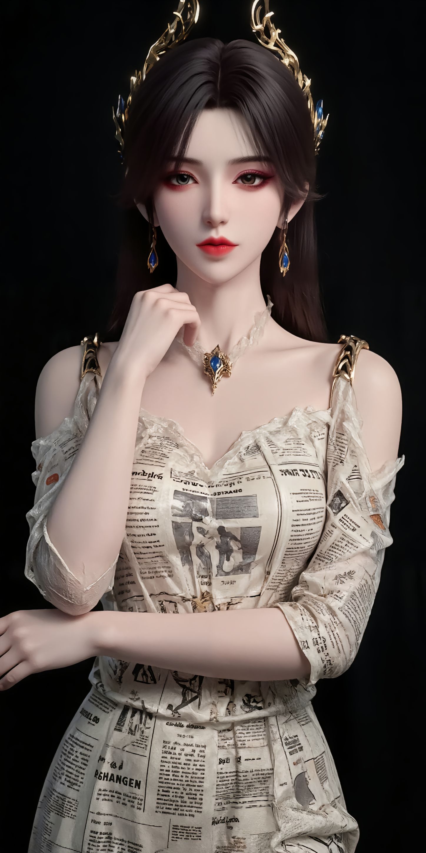 斗罗大陆#小舞，斗破苍穹#曹颖#报纸紧身衣#时尚,第9张