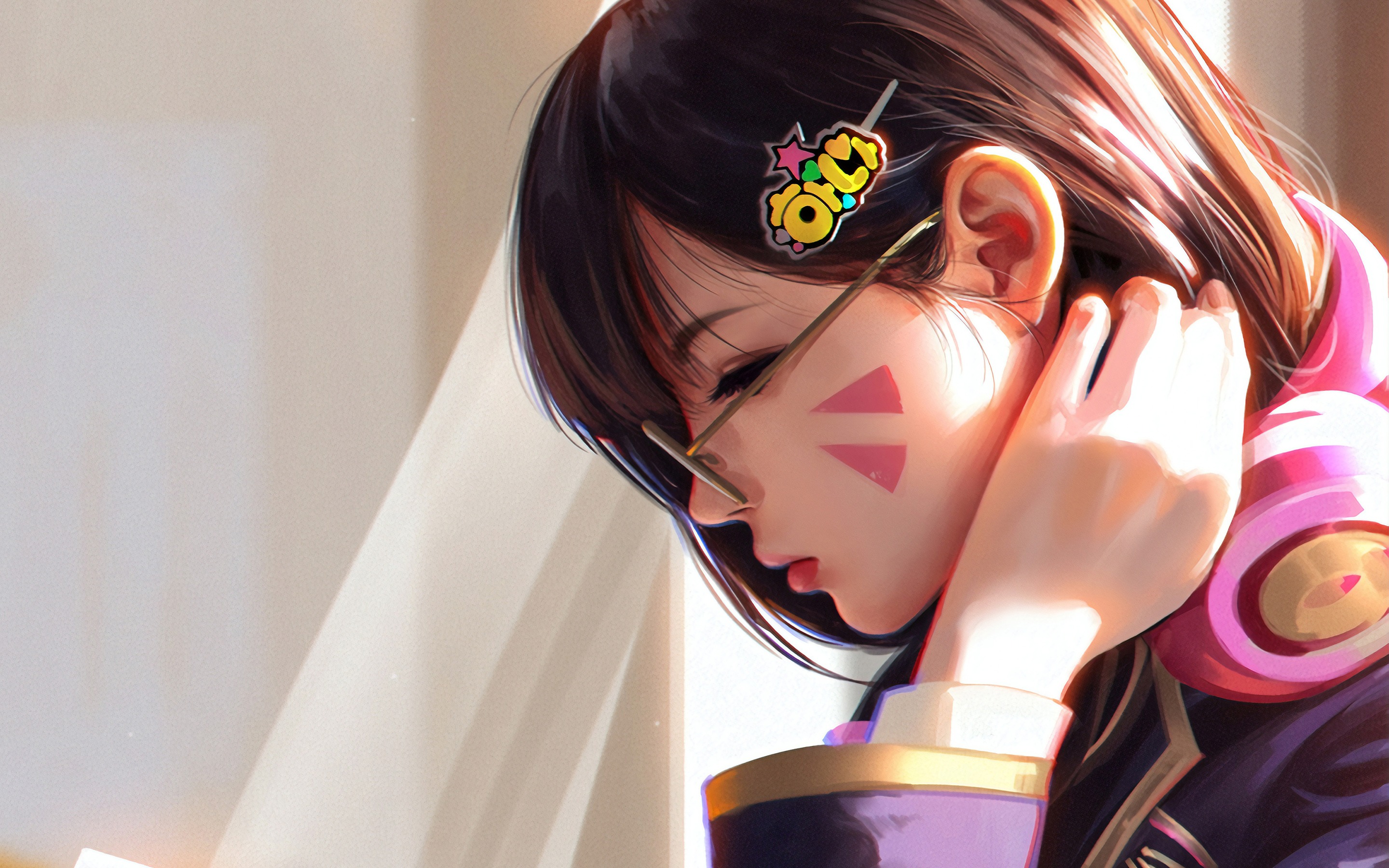 高清好看的可爱守望先锋游戏女人物的侧脸电脑壁纸,第1张