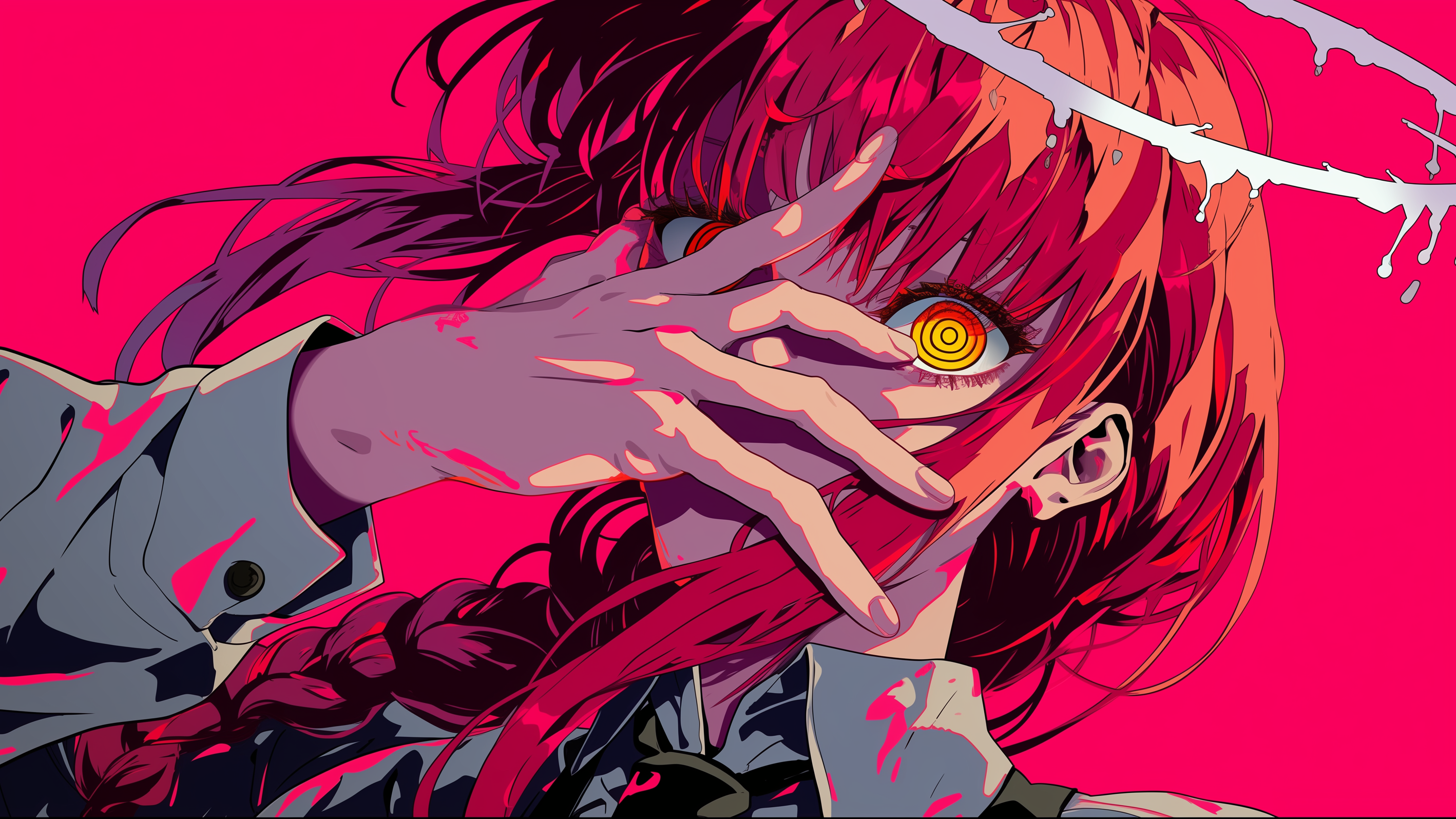 玛奇玛，动画《链锯人》人物红发玛奇玛AI美图桌面壁纸,第1张