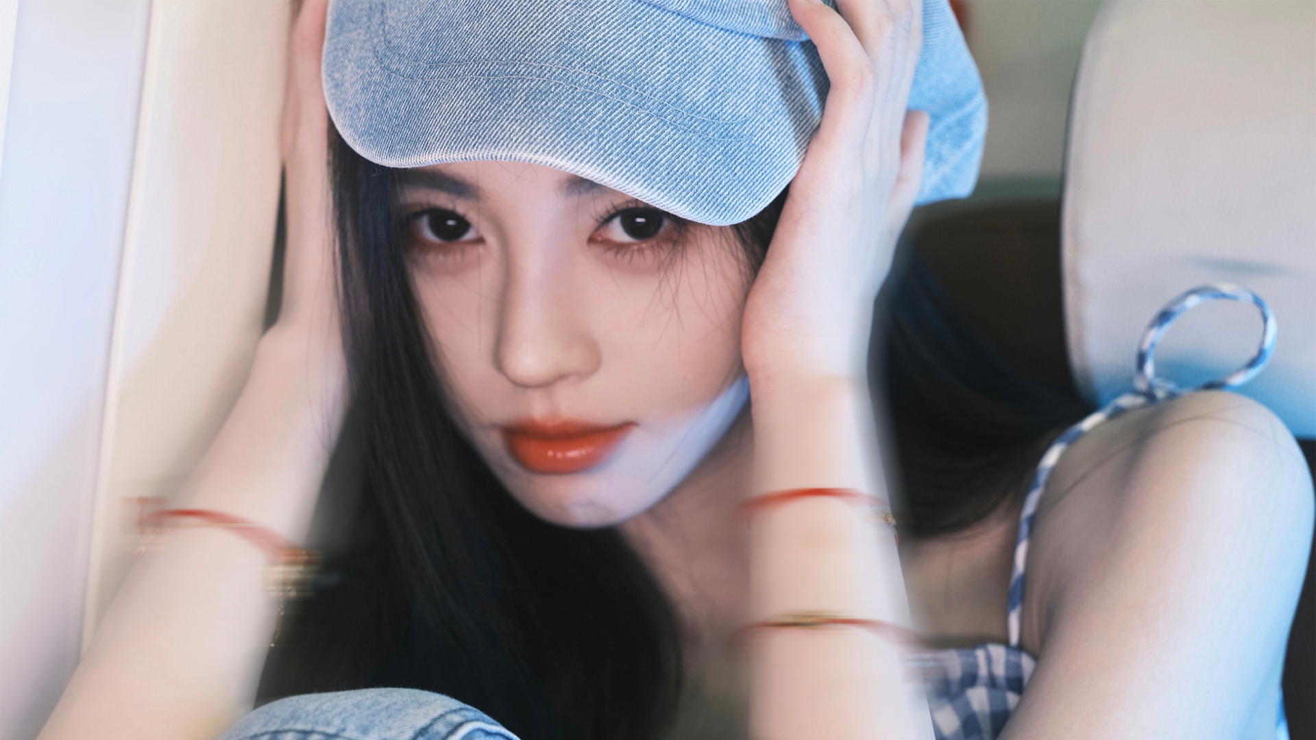 鞠婧祎 帽子 可爱美女壁纸,第1张