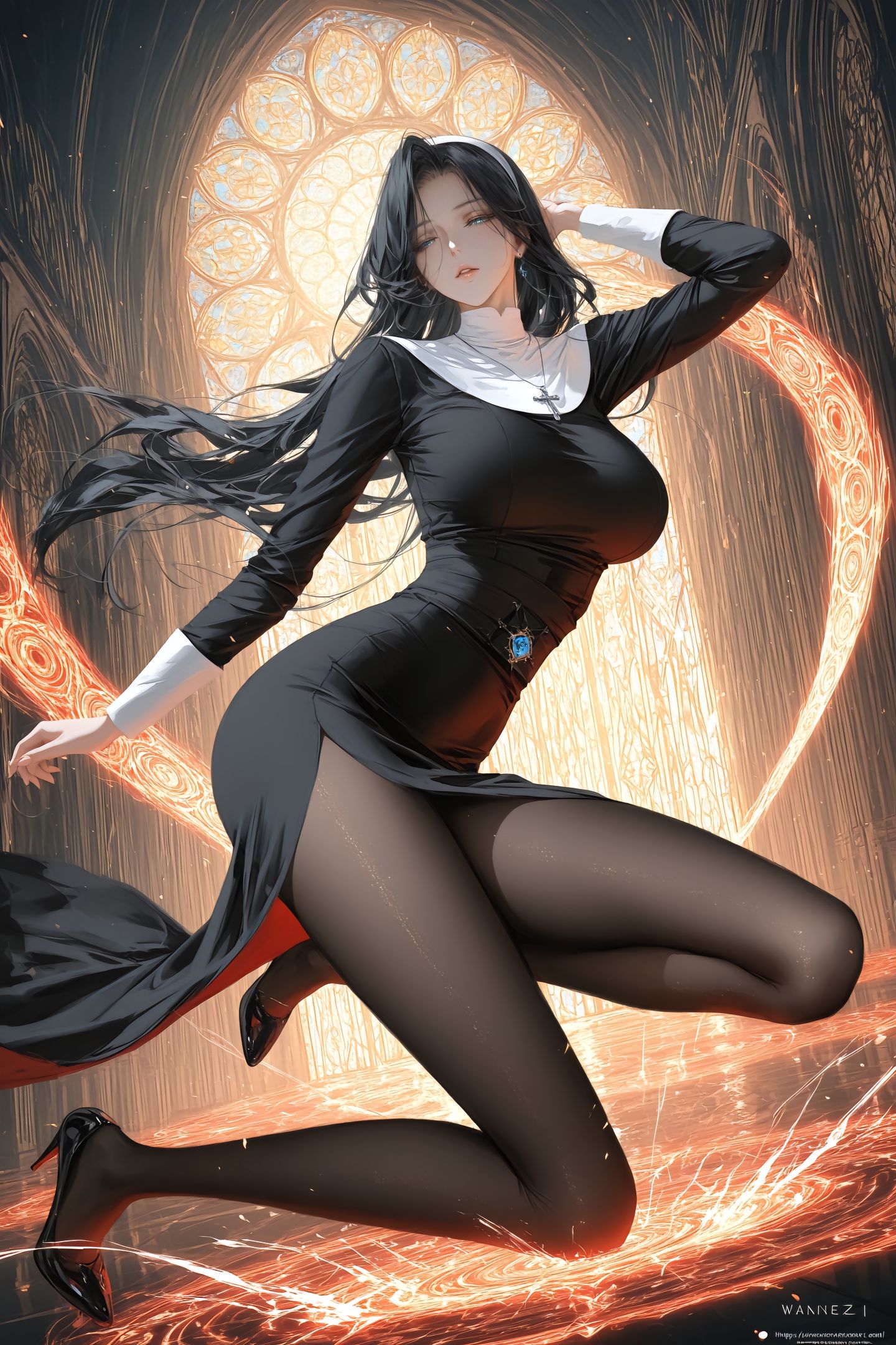 修女 二次元 动漫美图 视觉冲击 魔鬼身材,第1张