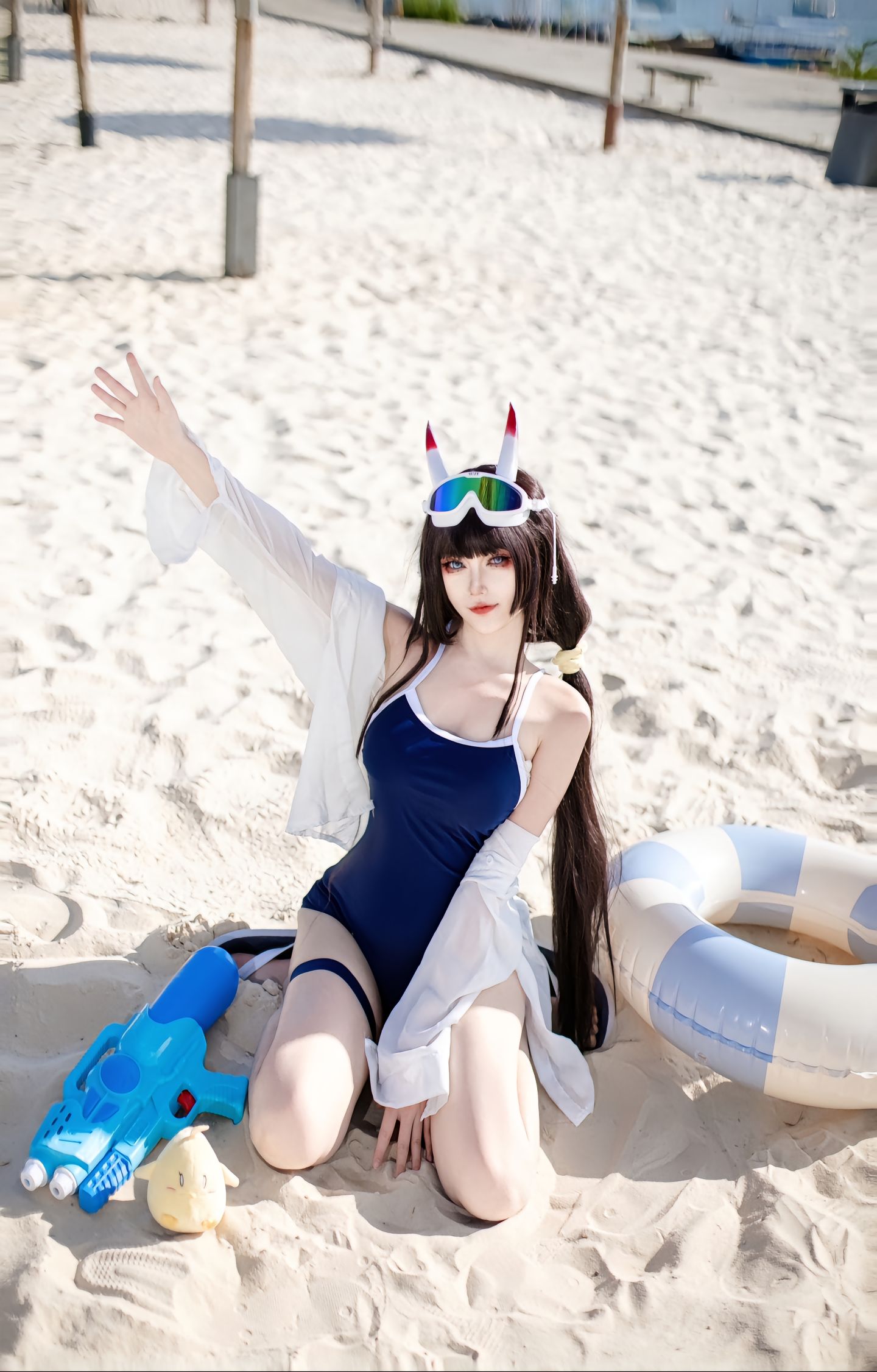 dy@绛南学姐ovo  拍这几套泳装肩膀都给我晒黑了 二次元 cosplay 碧蓝航线 能代,第2张