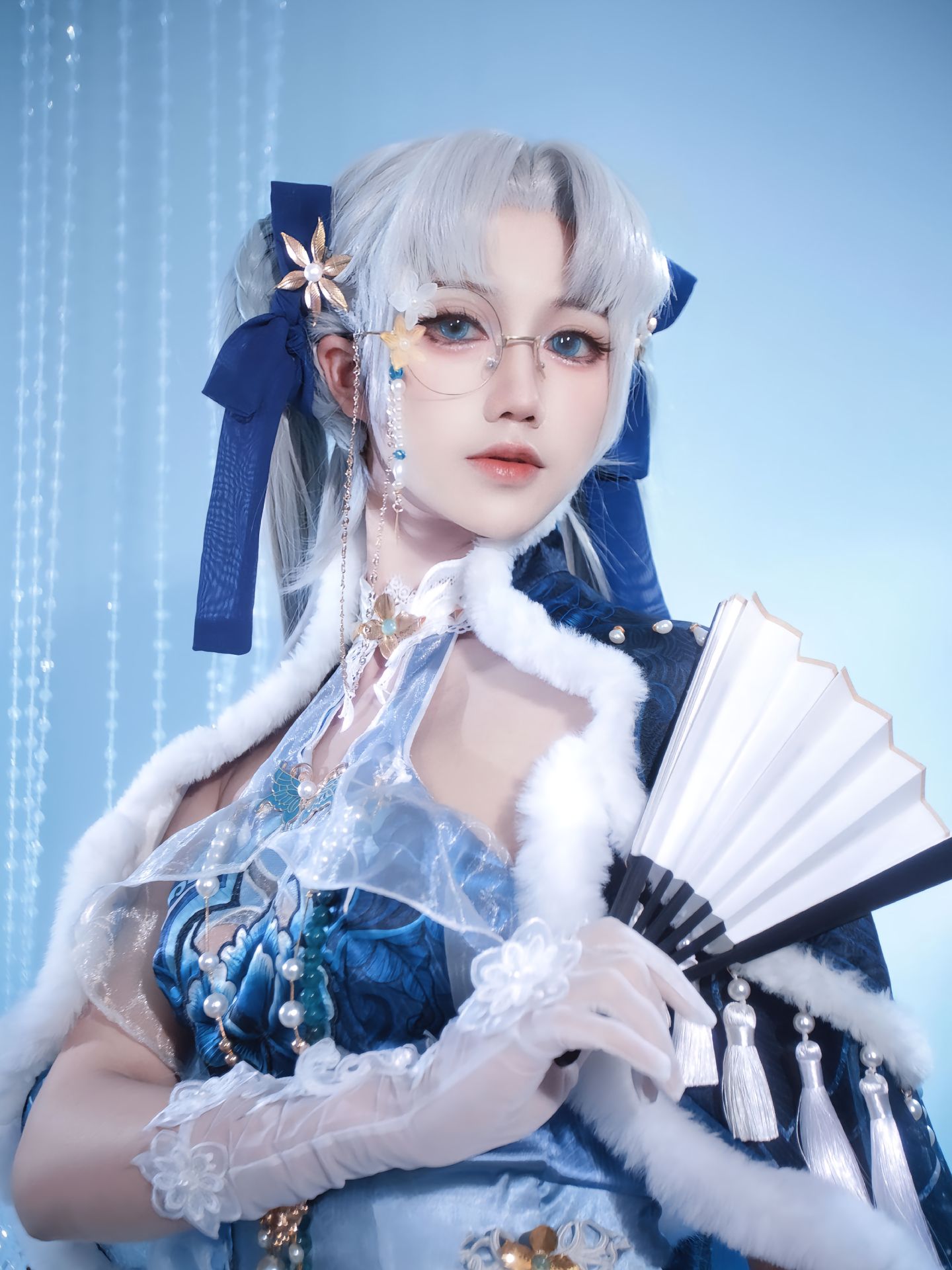 dy@柒染爱喝奶茶 无极帝国该迎来它真正的主人了 cos 永劫无间 顾清寒 藏雨阁主 旗袍,第1张