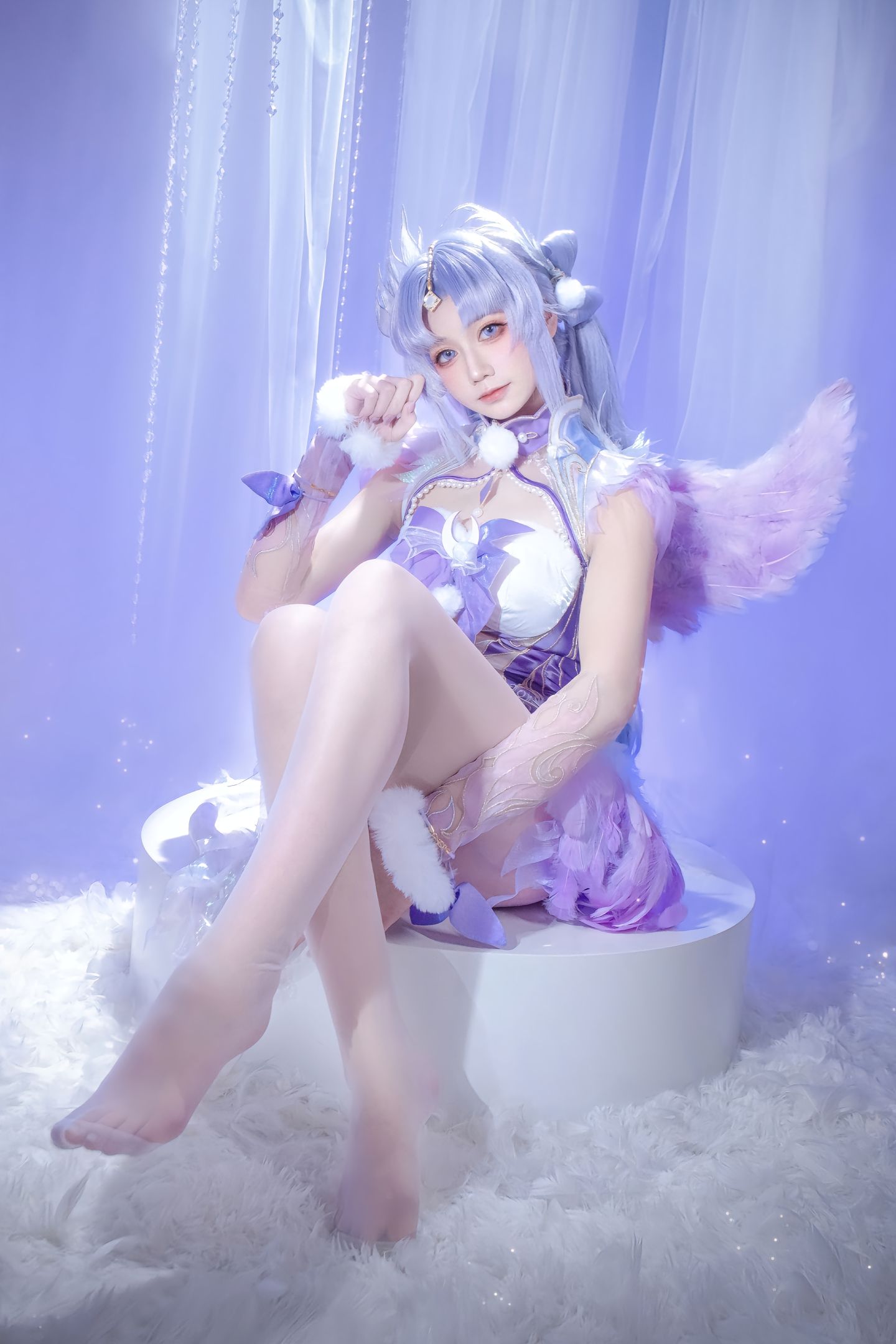 dy@柒染爱喝奶茶 紫萍小天使香香软软 cos 永劫无间手游 永劫无间 殷紫萍天禄瑞光,第1张