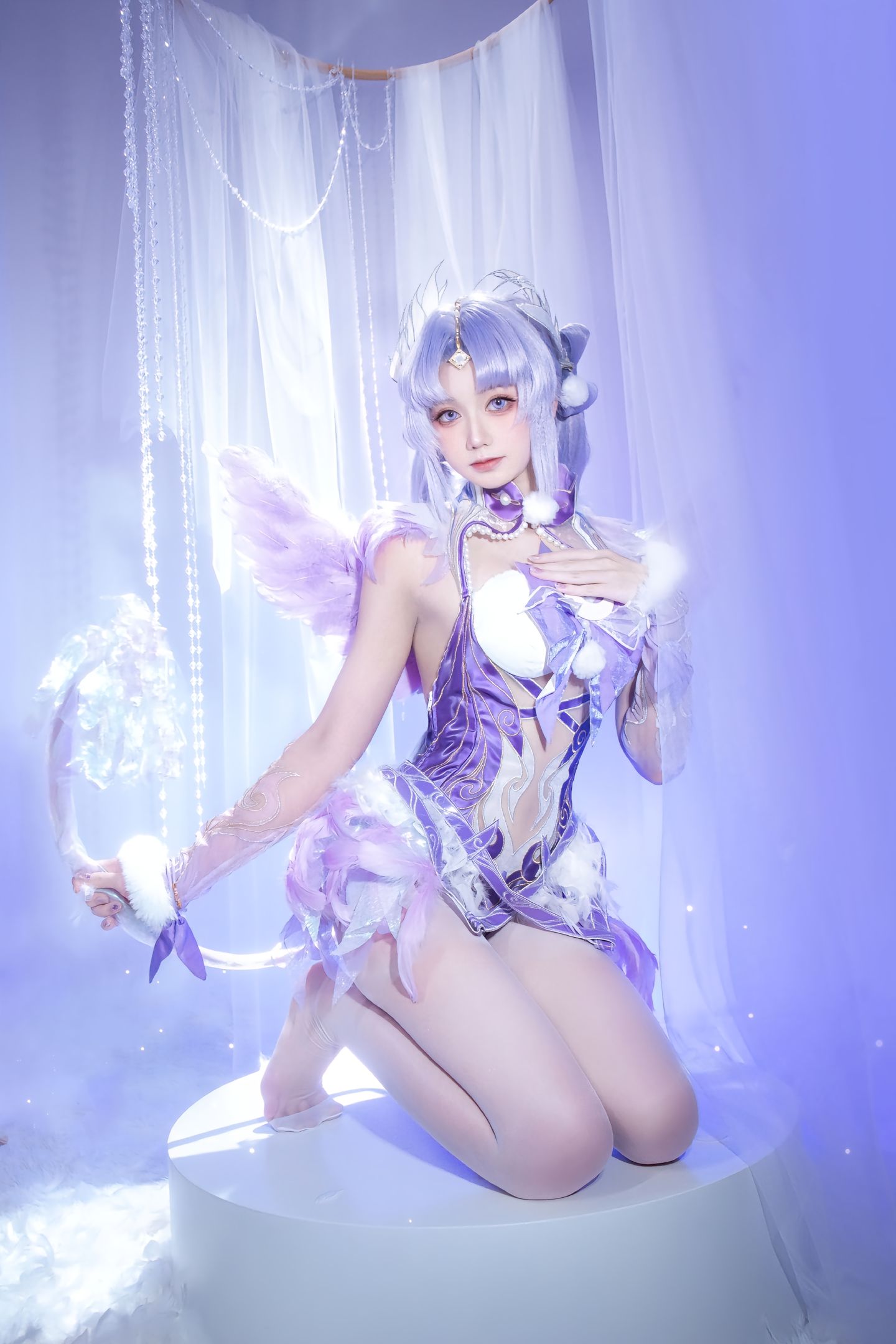 dy@柒染爱喝奶茶 紫萍小天使香香软软 cos 永劫无间手游 永劫无间 殷紫萍天禄瑞光,第2张