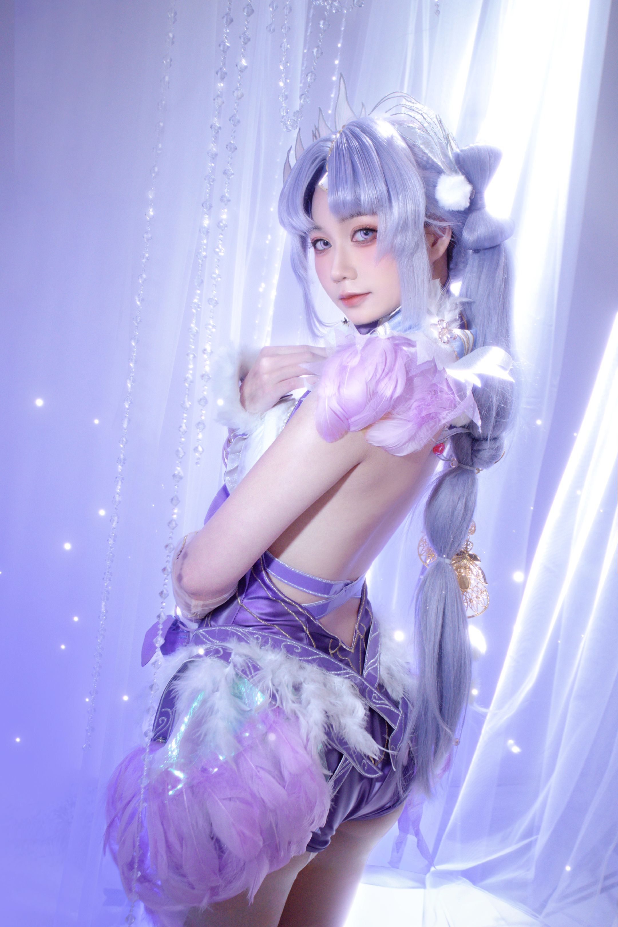 dy@柒染爱喝奶茶 紫萍小天使香香软软 cos 永劫无间手游 永劫无间 殷紫萍天禄瑞光,第4张