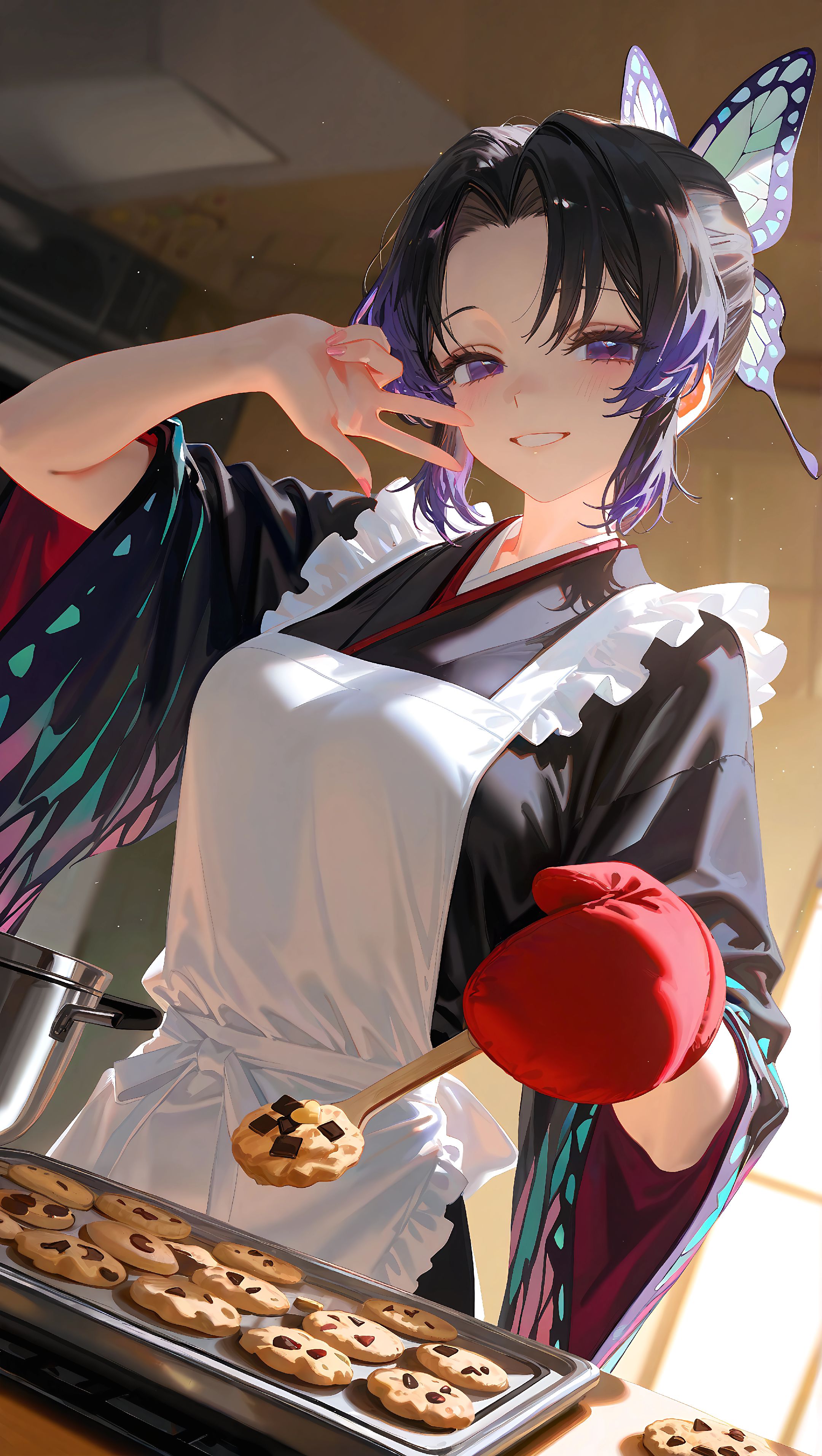 这曲奇…应该没毒吧#二创 #白虎 #蝴蝶忍 #鬼灭之刃,第1张