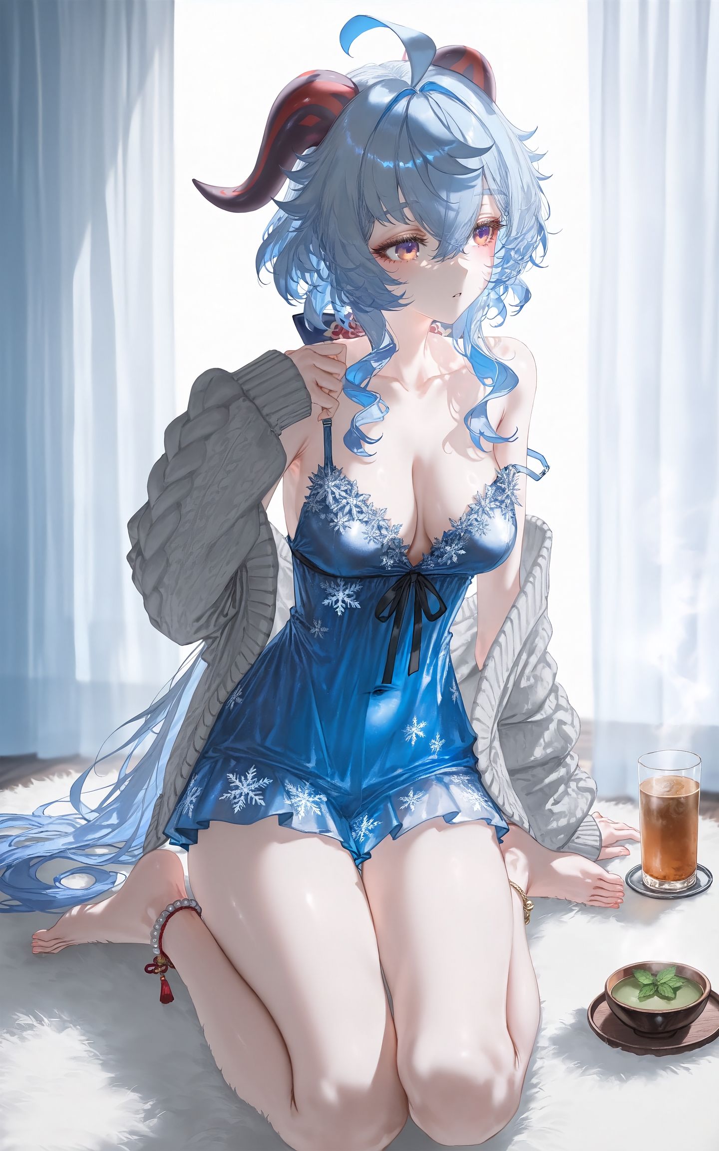 原神甘雨「冰铃私语·朝夕相伴」#1。#原神 #二次元美图 #手机墙纸 #二次元 #甘雨,第1张
