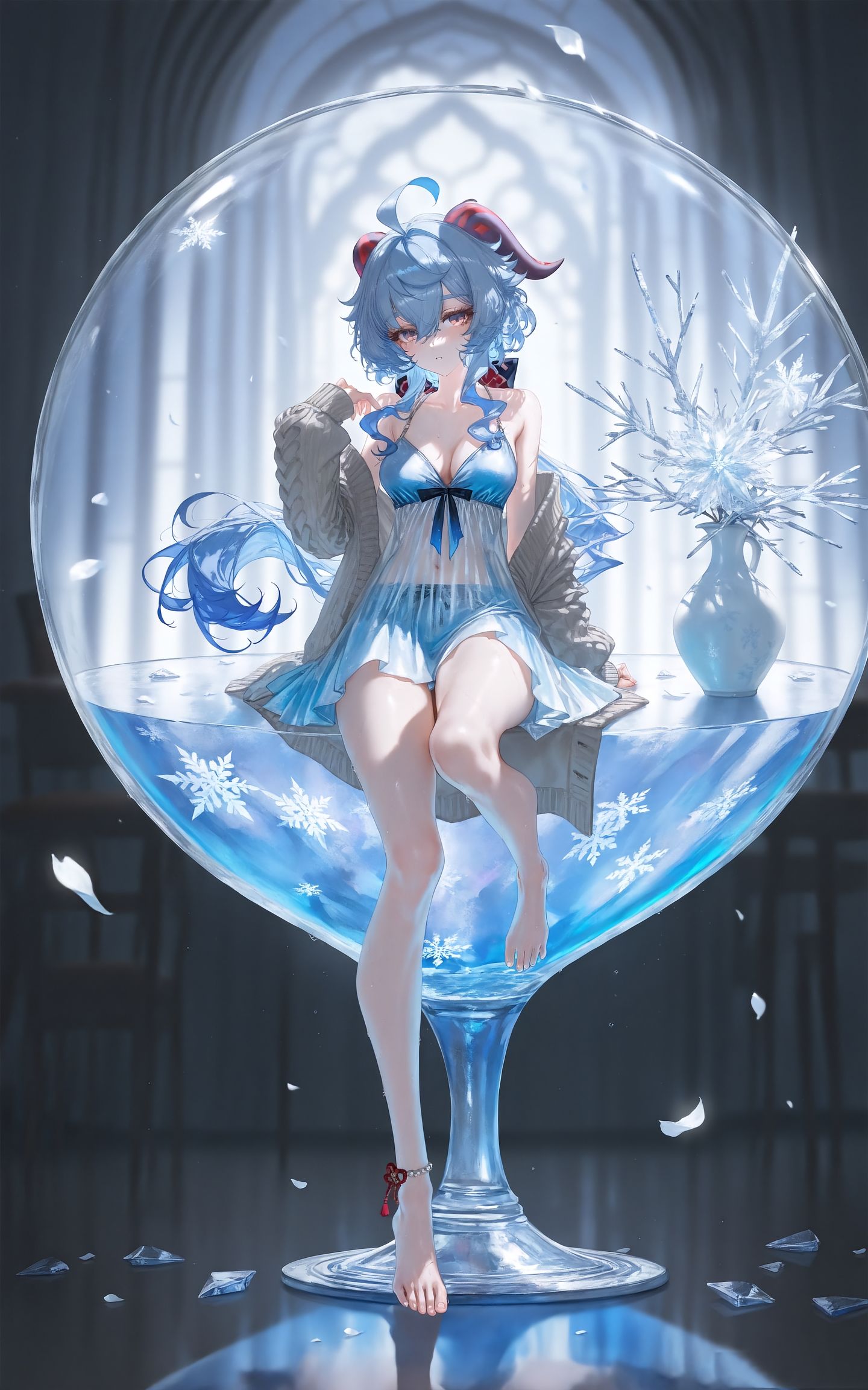 原神甘雨「冰铃私语·朝夕相伴」#1。#原神 #二次元美图 #手机墙纸 #二次元 #甘雨,第2张