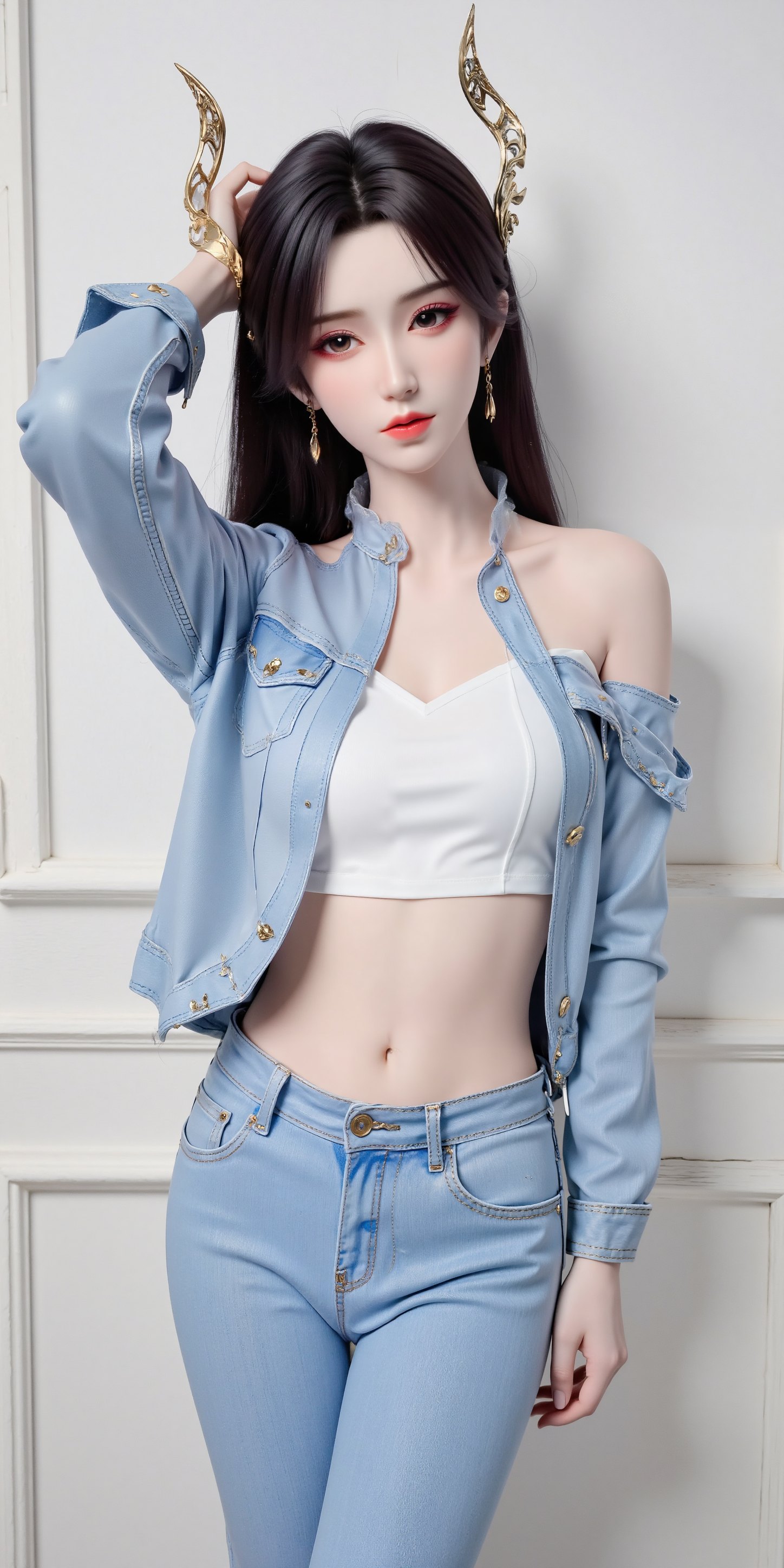 斗破苍穹：曹颖现代风尚。#斗破苍穹 #曹颖 #cos #国漫 #牛仔裤搭配,第3张