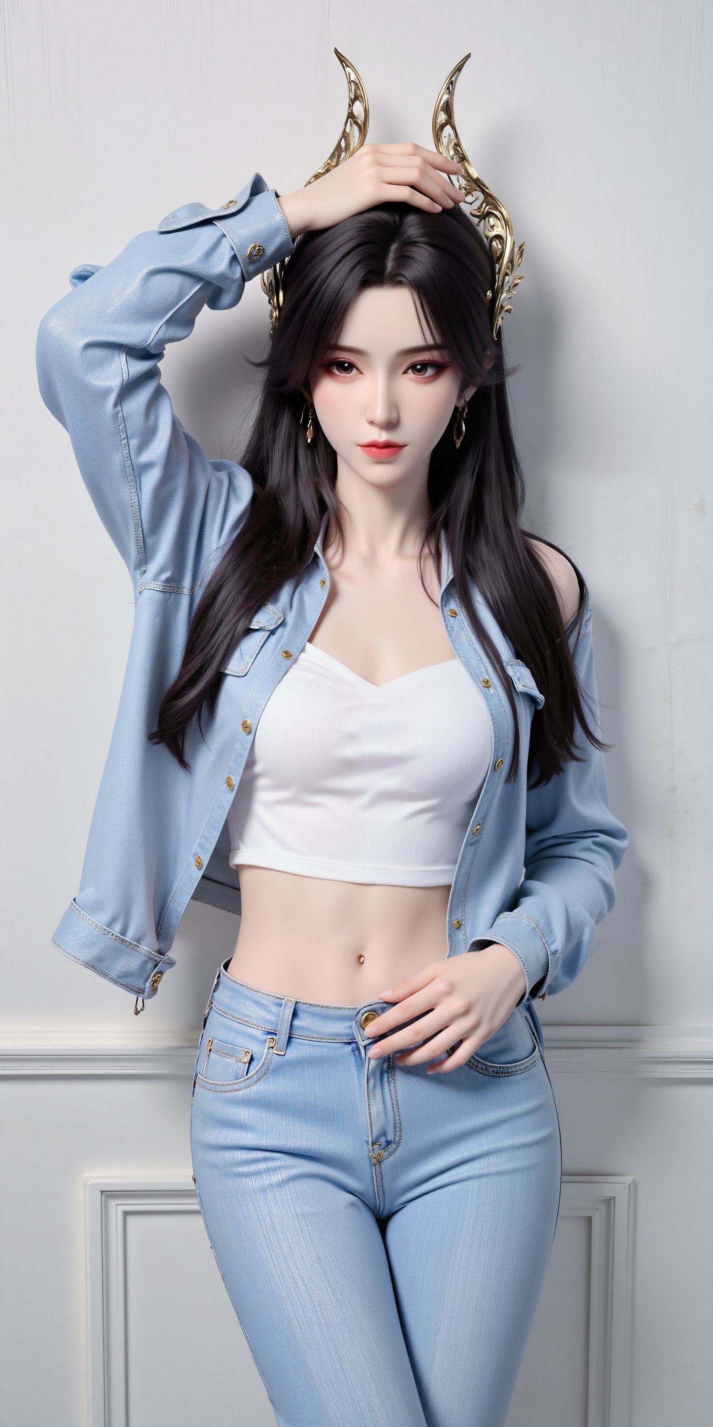 斗破苍穹：曹颖现代风尚。#斗破苍穹 #曹颖 #cos #国漫 #牛仔裤搭配,第5张