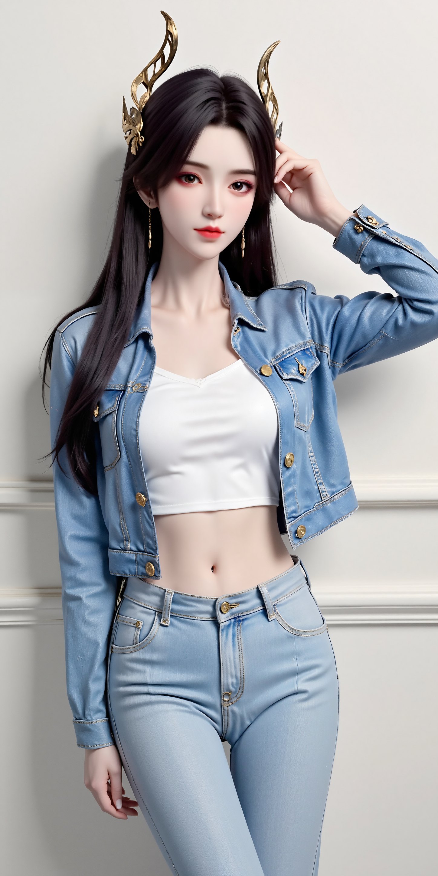 斗破苍穹：曹颖现代风尚。#斗破苍穹 #曹颖 #cos #国漫 #牛仔裤搭配,第4张