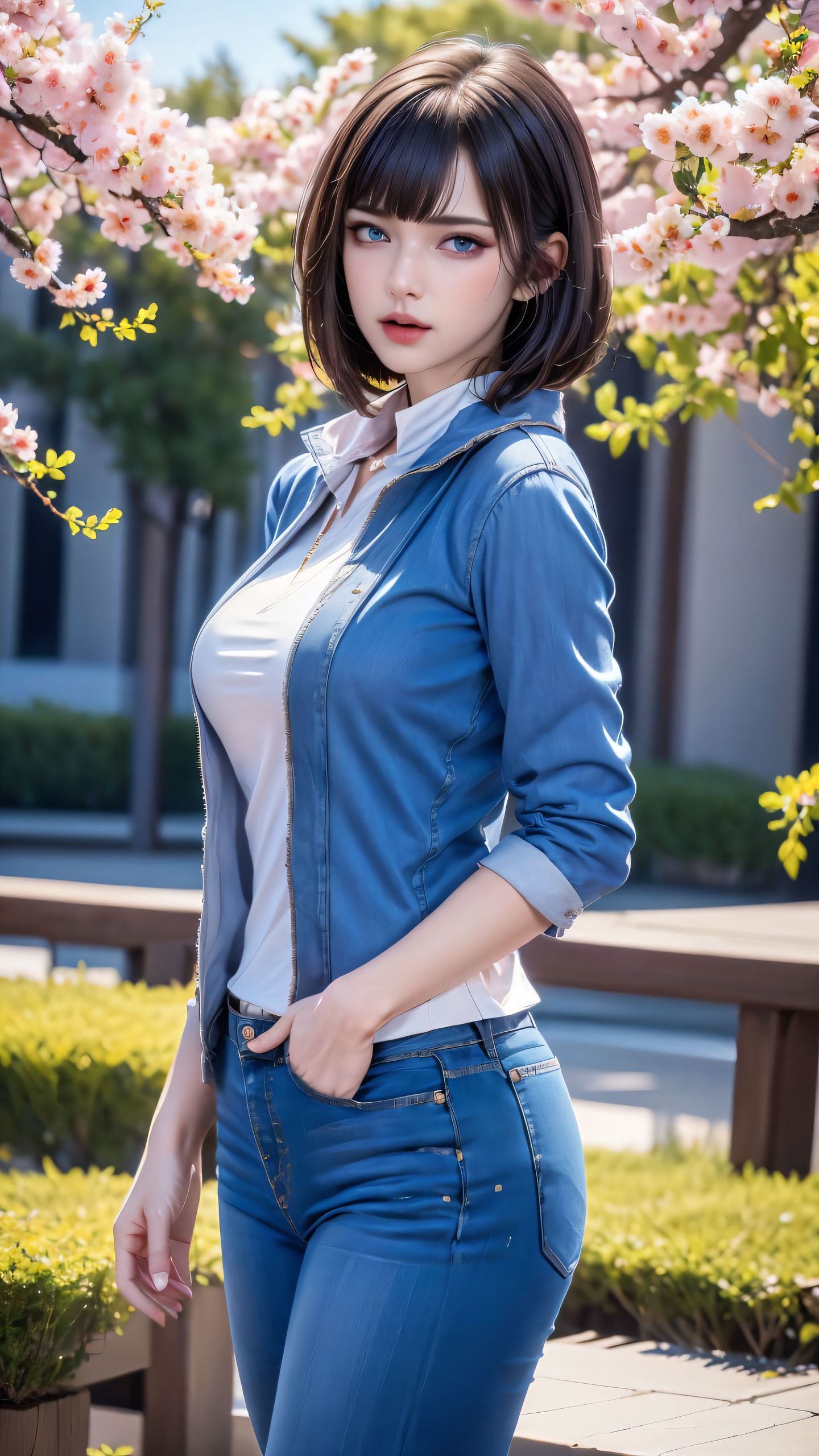 我见过最蓝的天是初遇你的那天。#动漫美女 #吞噬星空 #姬青 #牛仔裤搭配 #动漫美图,第5张