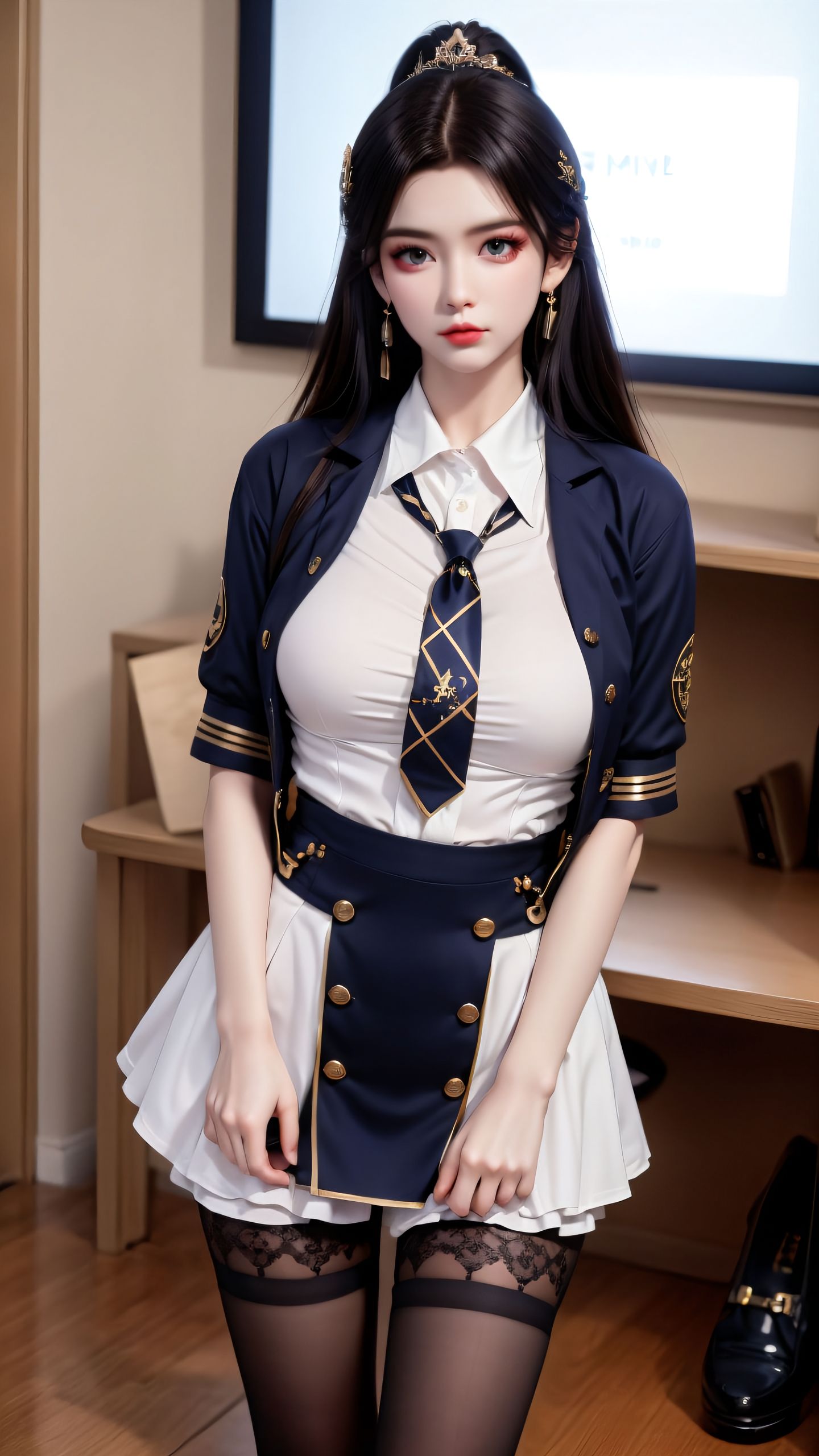 连我都羡慕，你在我心里的位置。#国漫美女 #斗破苍穹 #古薰儿 #jk制服 #ai写真,第5张