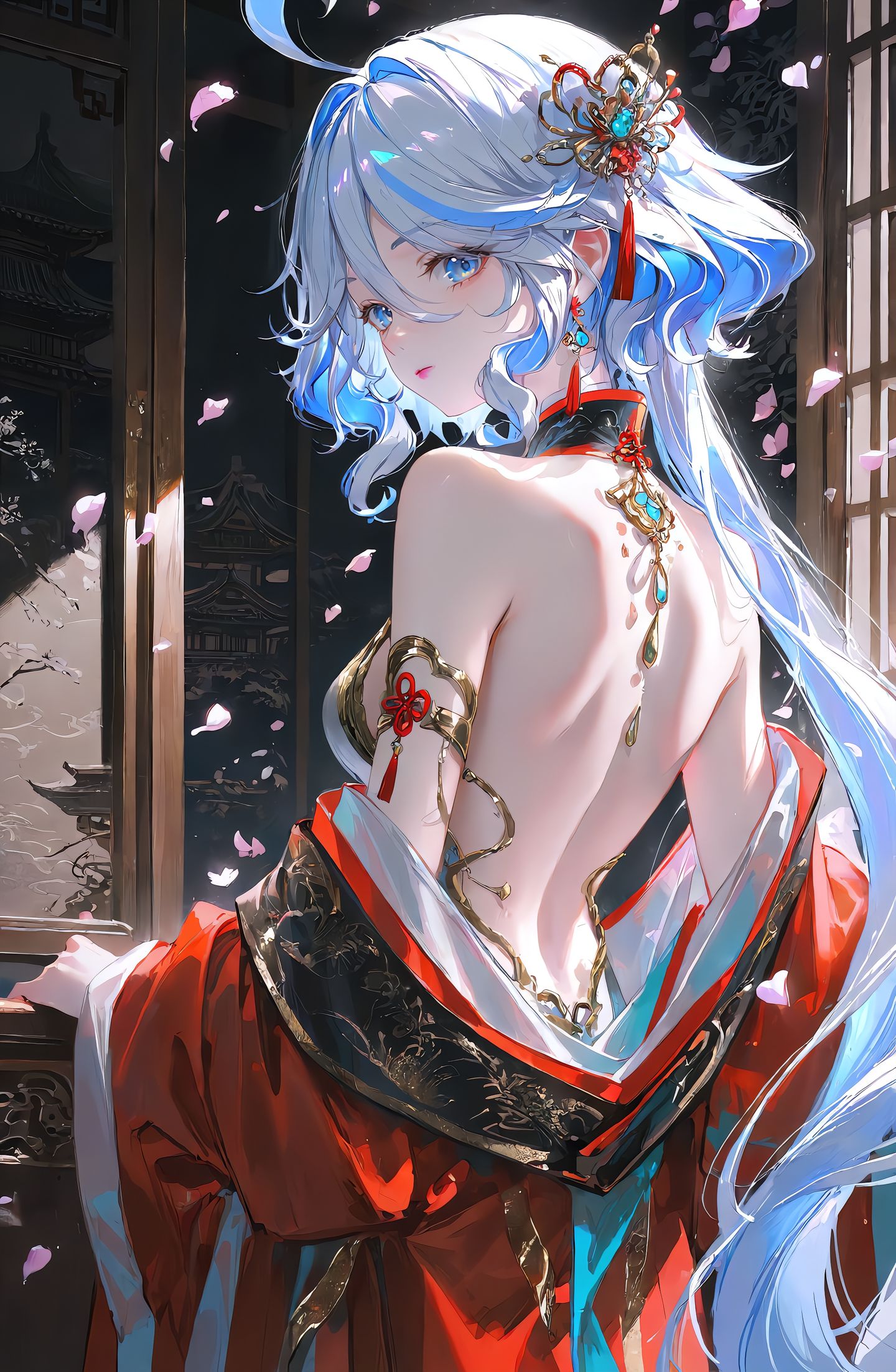 ai绘画#原神#芙宁娜、凝光、八重神子、优菈#二次元壁纸#古风壁纸,第3张