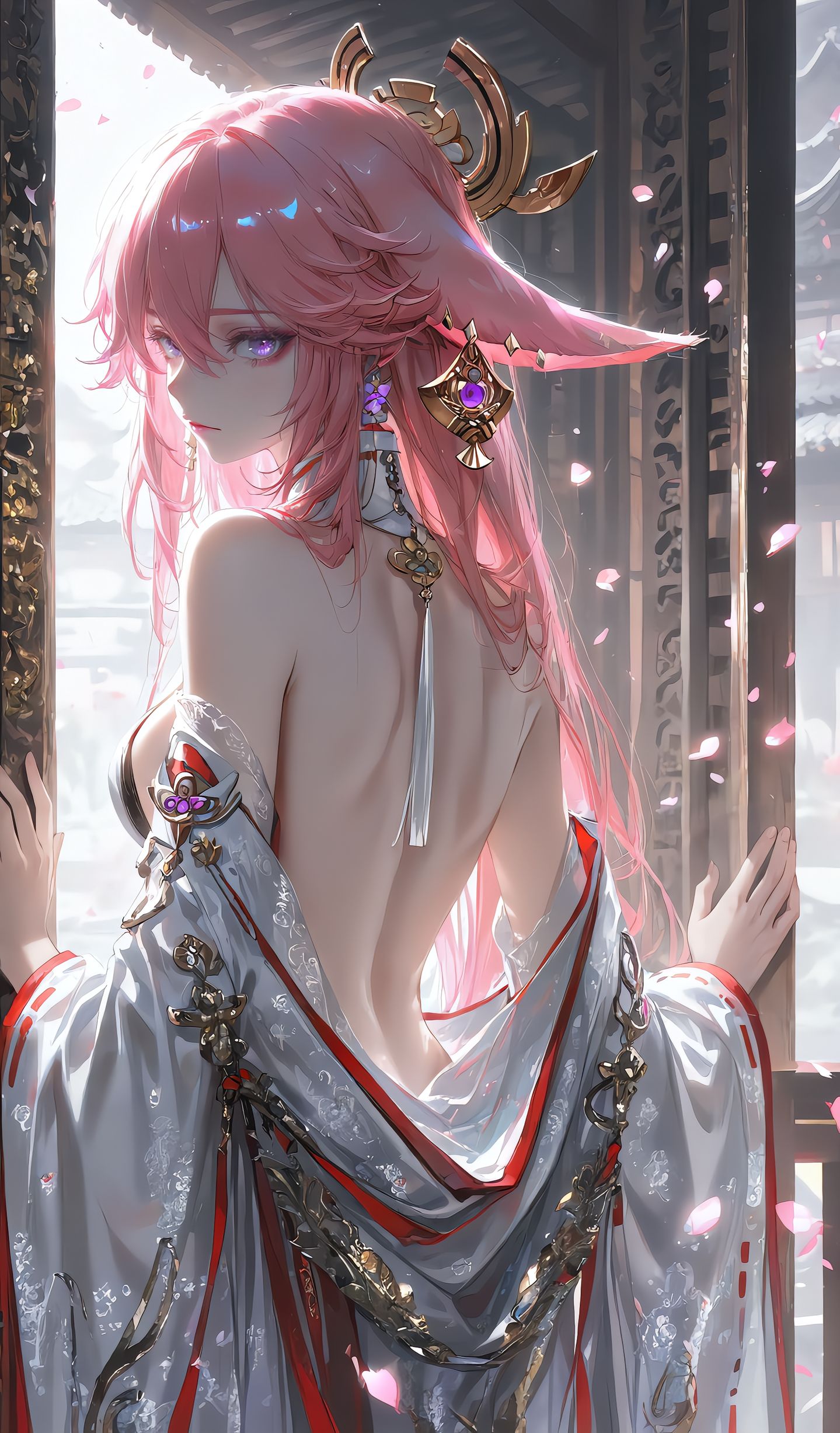 ai绘画#原神#芙宁娜、凝光、八重神子、优菈#二次元壁纸#古风壁纸,第4张