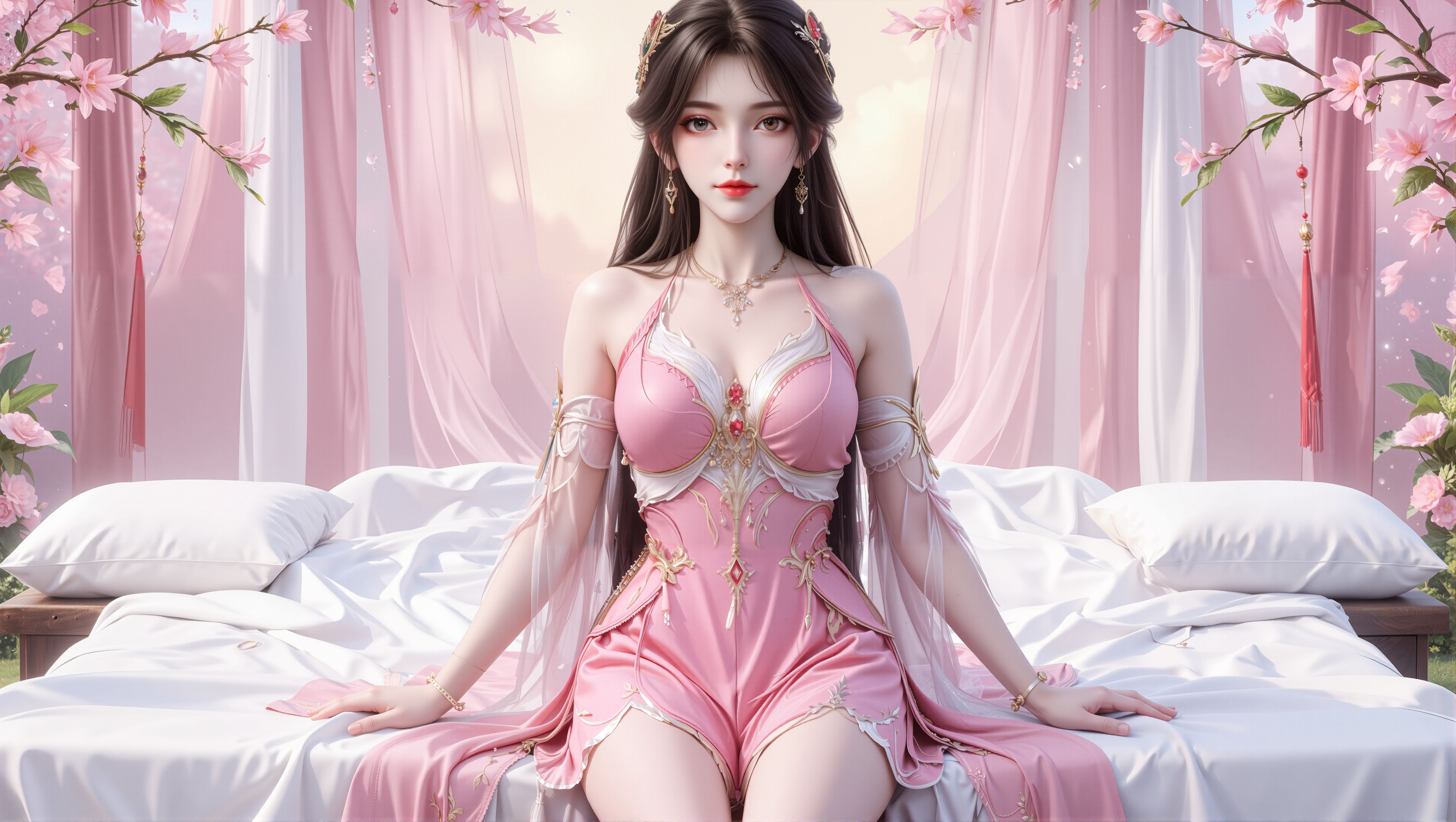 【3P】完美世界火灵儿天神版壁纸。国漫美女 粉色系 新建模,第2张