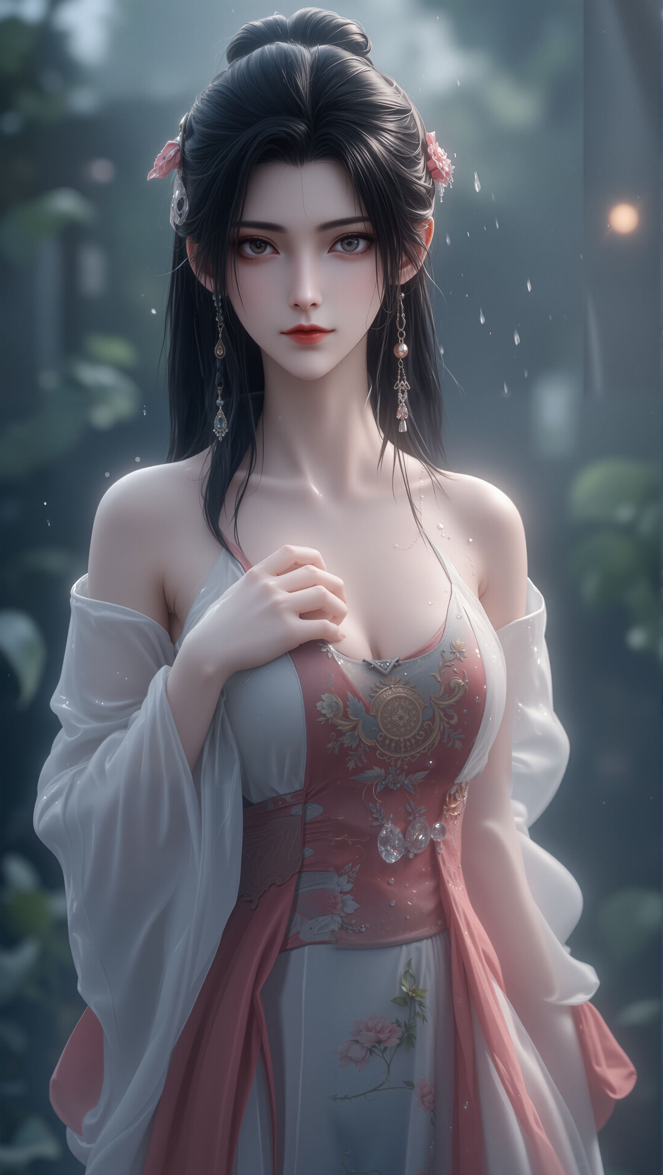 陆雪琪雨中湿身，清冷仙子的破碎美学。诛仙国漫 极品气质美女,第4张