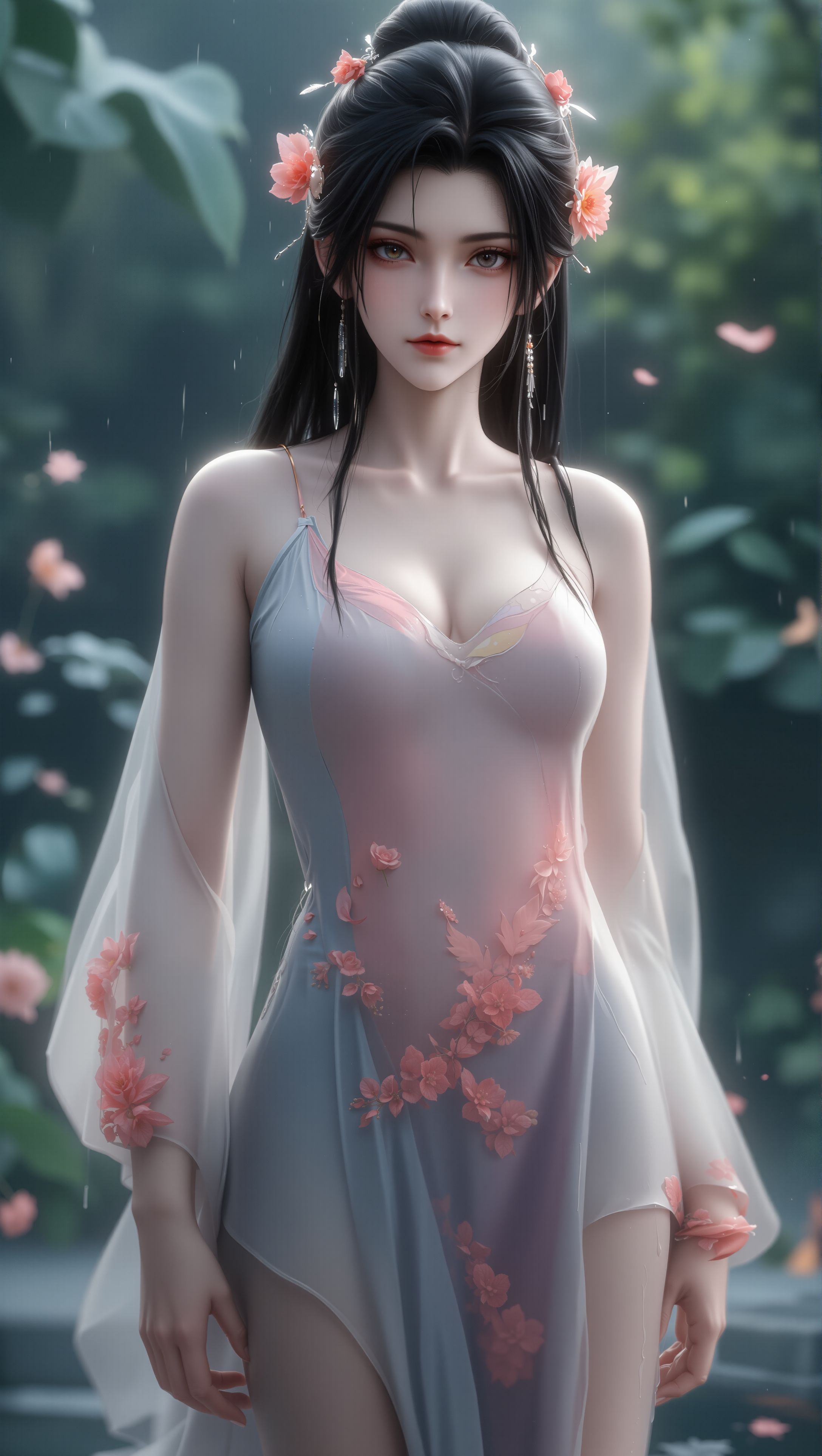 陆雪琪雨中湿身，清冷仙子的破碎美学。诛仙国漫 极品气质美女,第3张