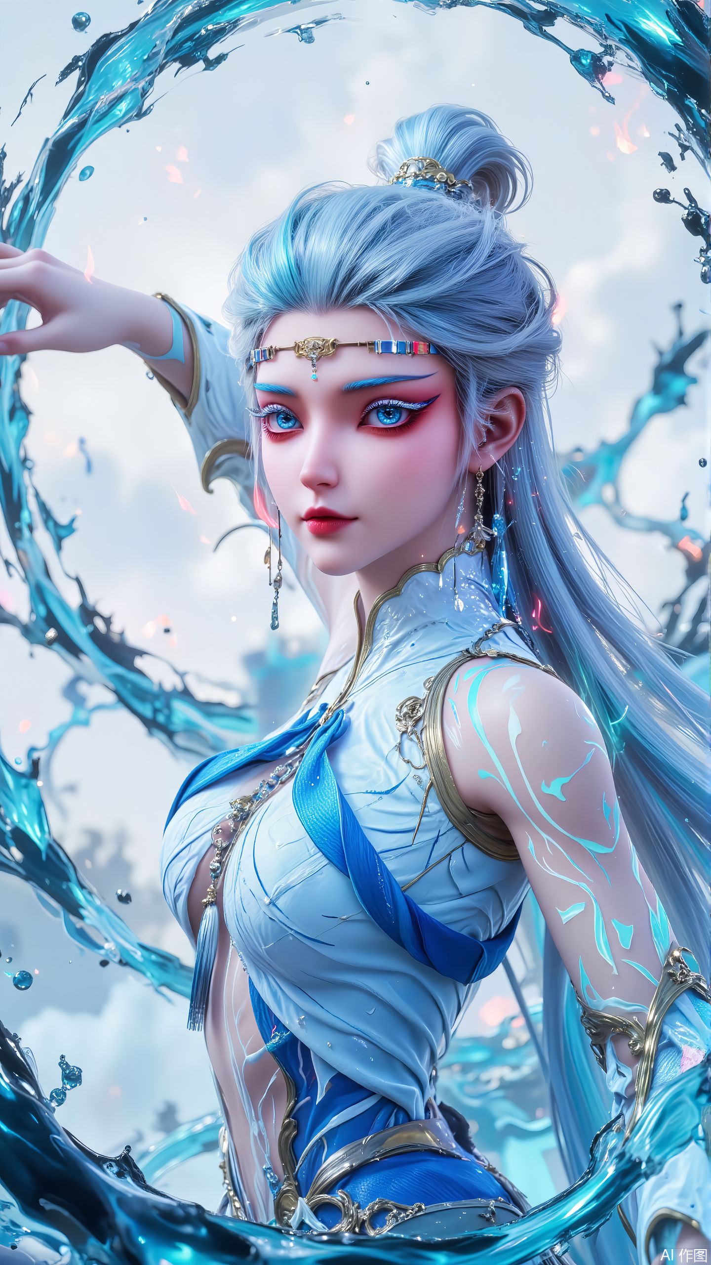 知画水墨根基姿态 异画官 沧元图 国漫女神 ai绘画,第5张