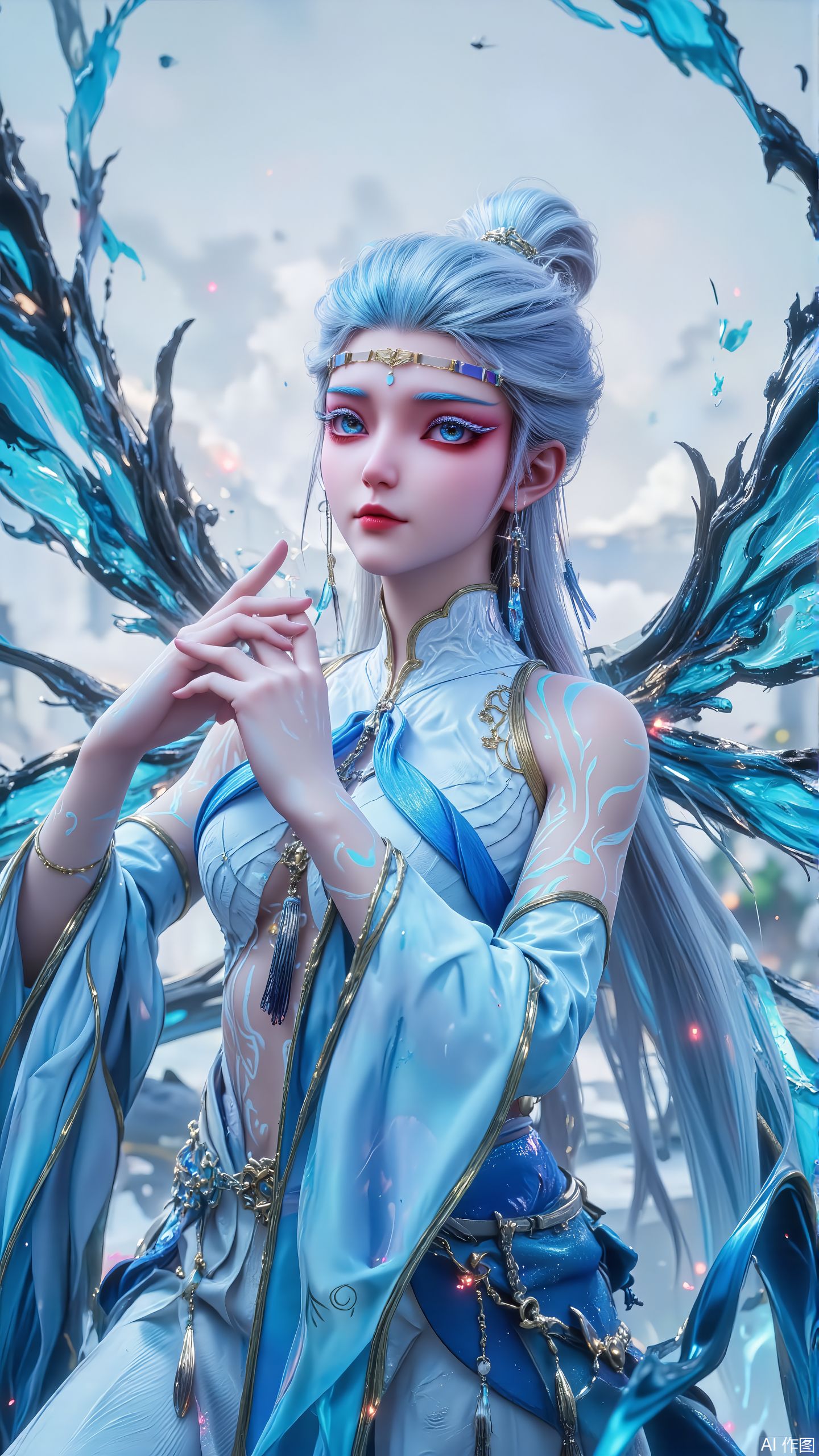 知画水墨根基姿态 异画官 沧元图 国漫女神 ai绘画,第4张