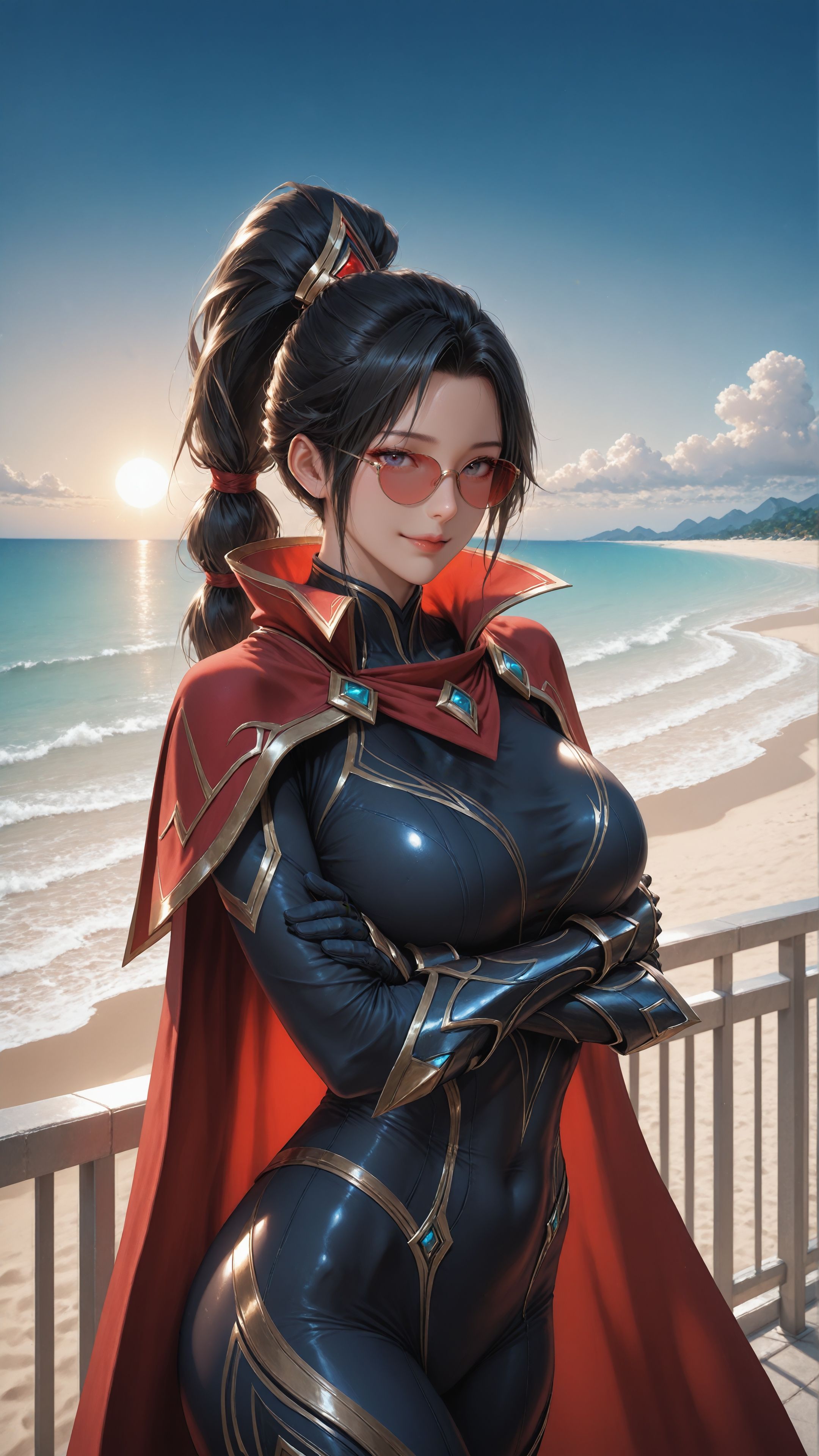 ai绘画 英雄联盟 手机壁纸 二次元 卡莎 格温 寒冰 阿卡丽 女枪,第6张