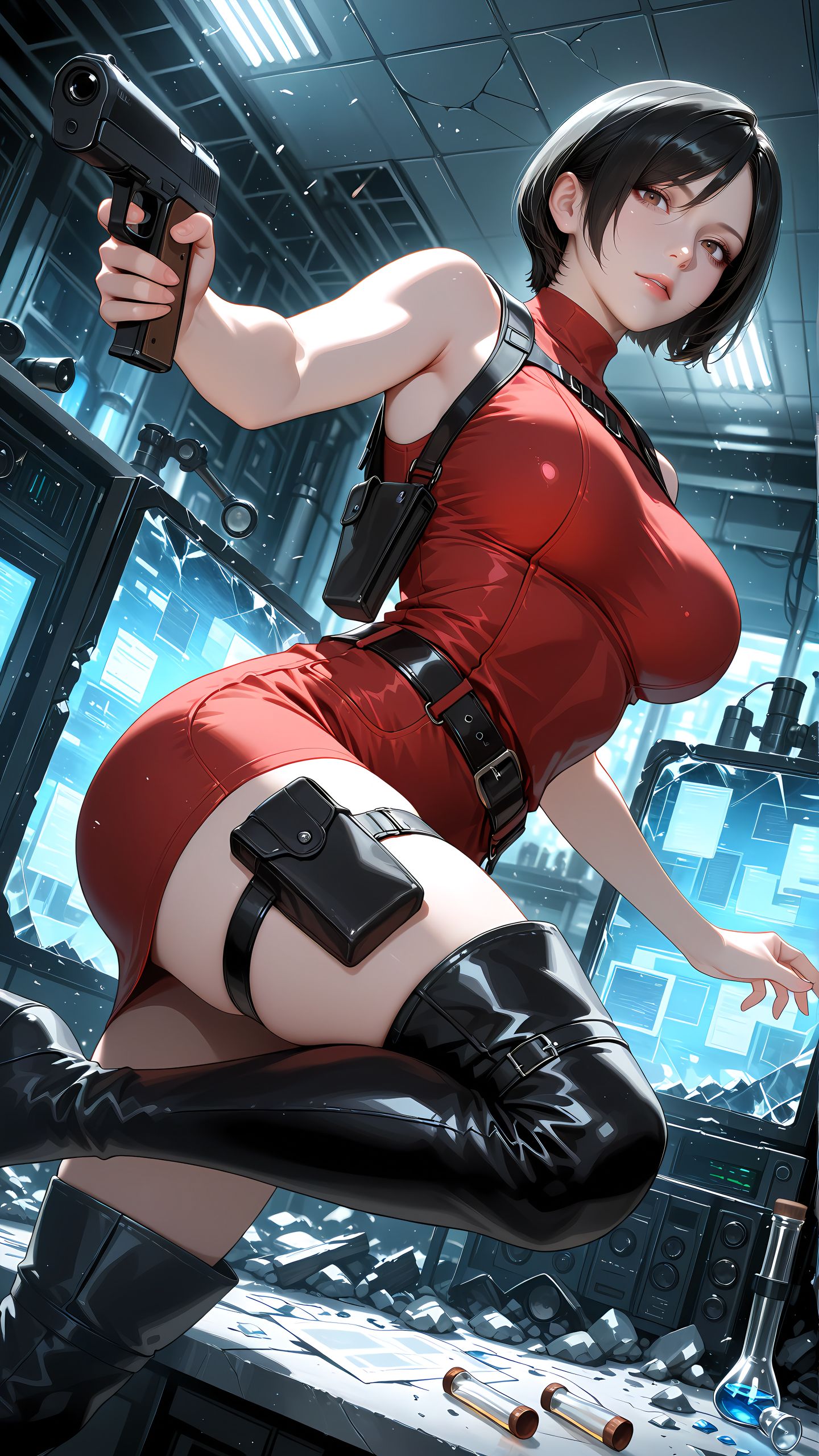 ai绘画 艾达王 生化危机 二次元 手机壁纸,第5张