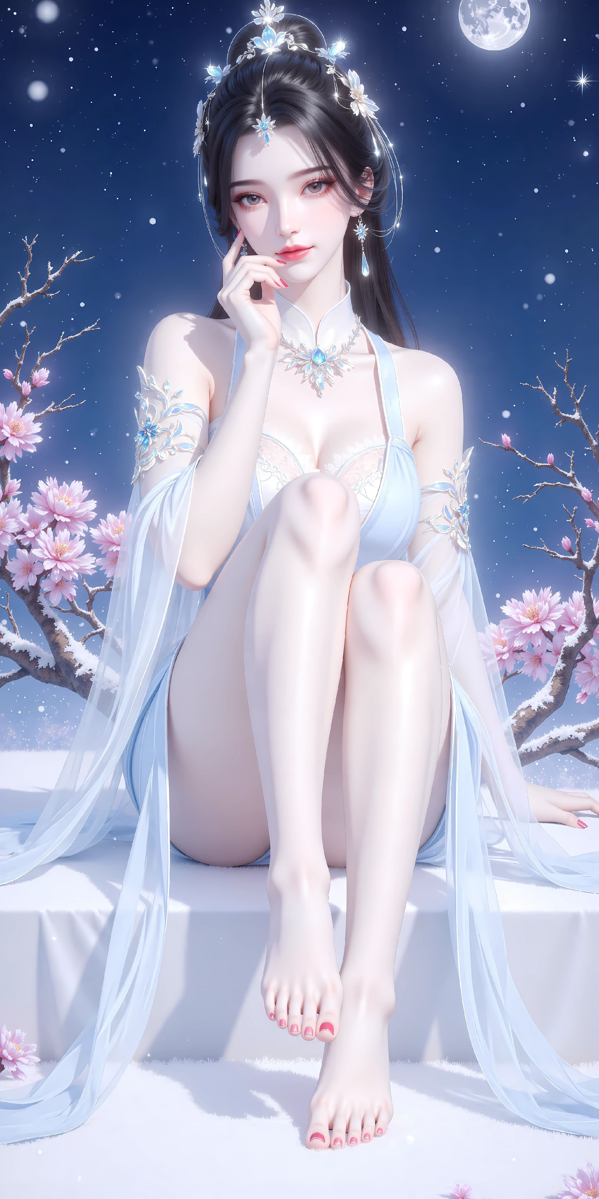 仙逆 国漫女神 美女 李慕婉月色下的温柔,第1张