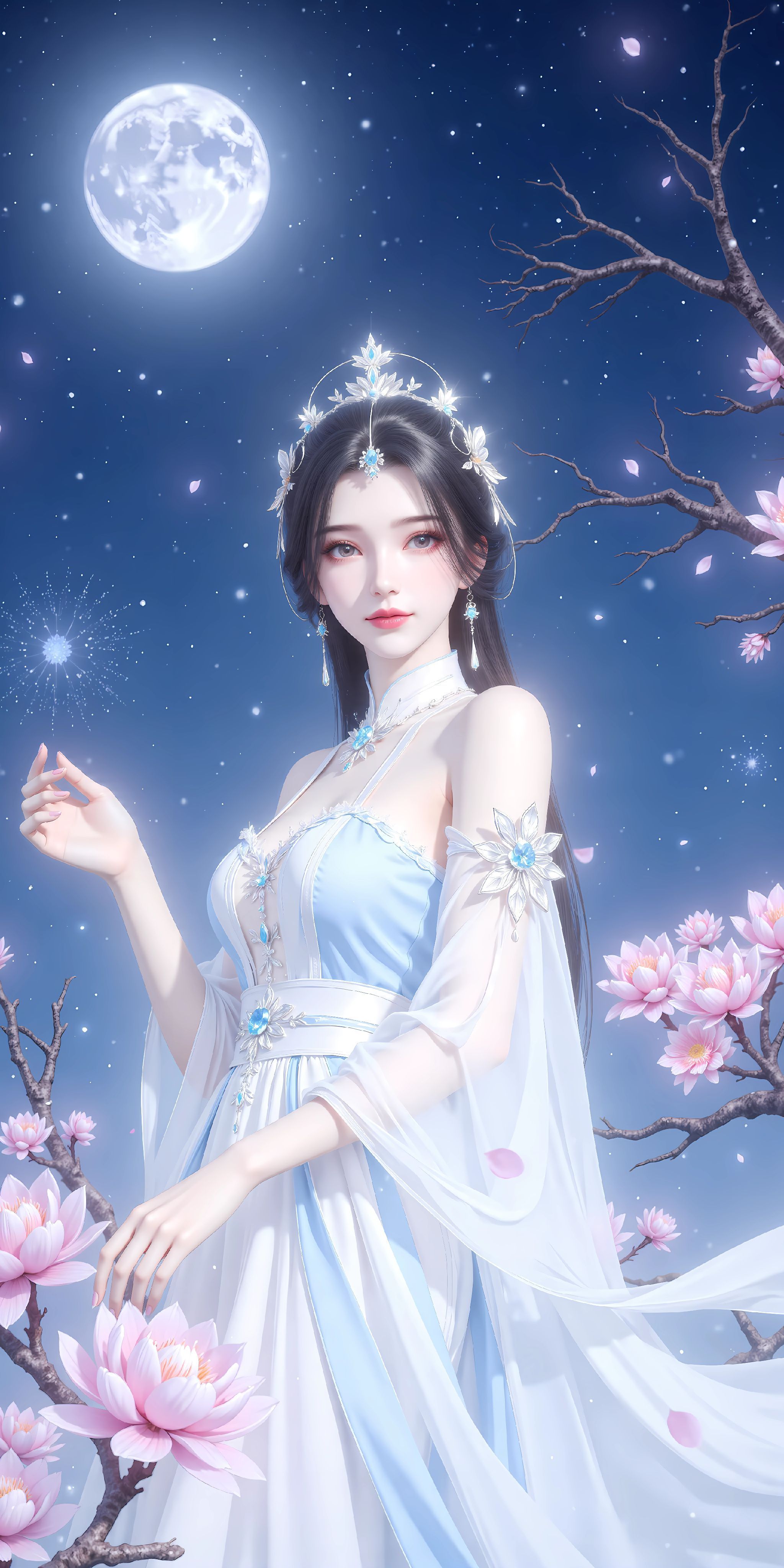 仙逆 国漫女神 美女 李慕婉月色下的温柔,第4张