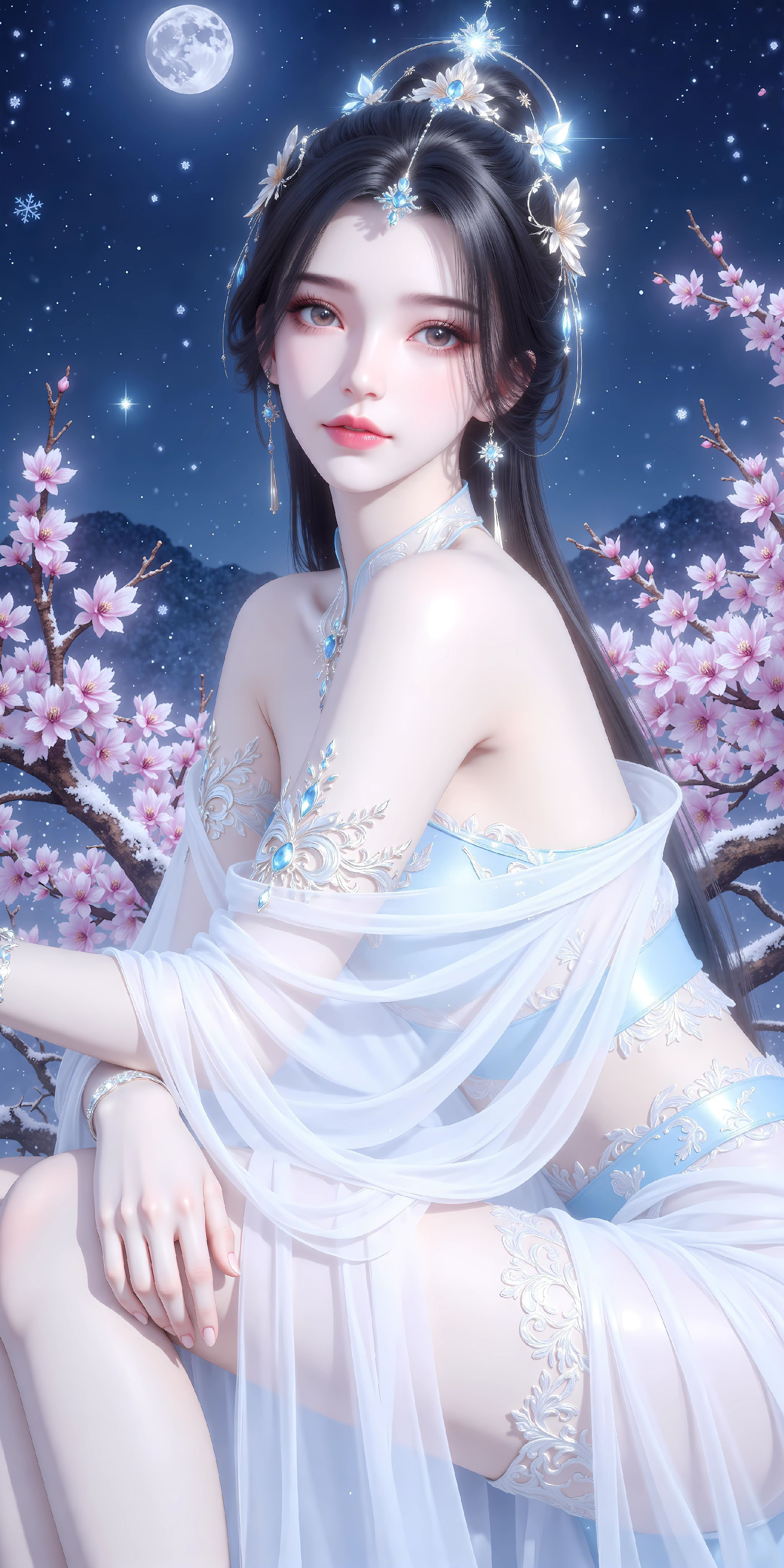 仙逆 国漫女神 美女 李慕婉月色下的温柔,第5张