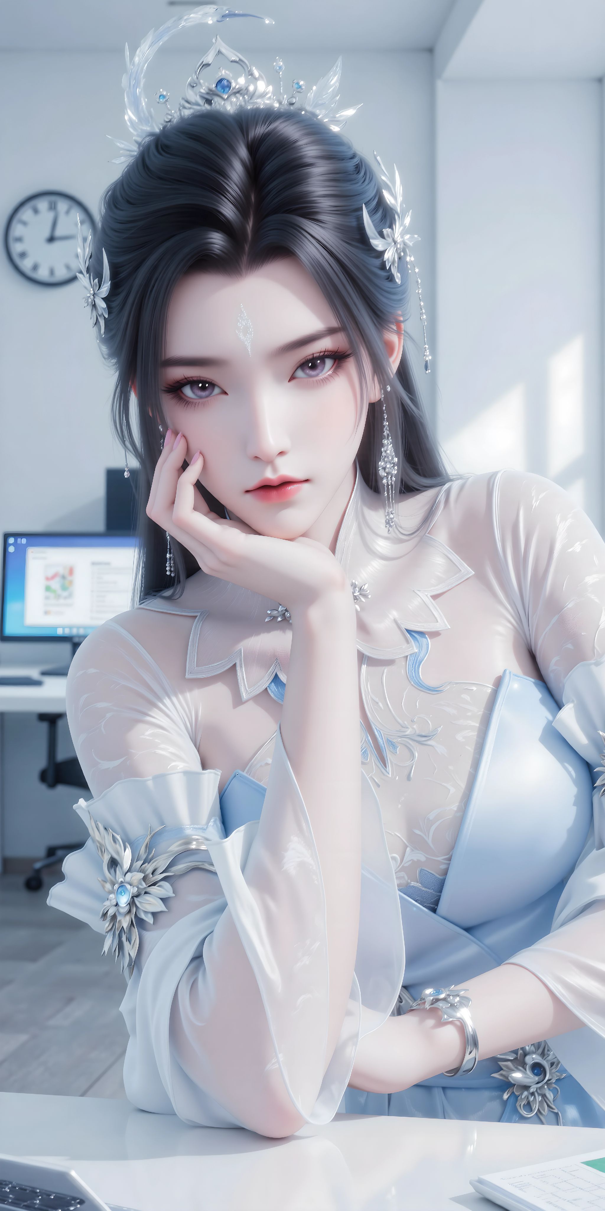 诛仙 国漫女神 ai绘画 深情如陆雪琪,第9张