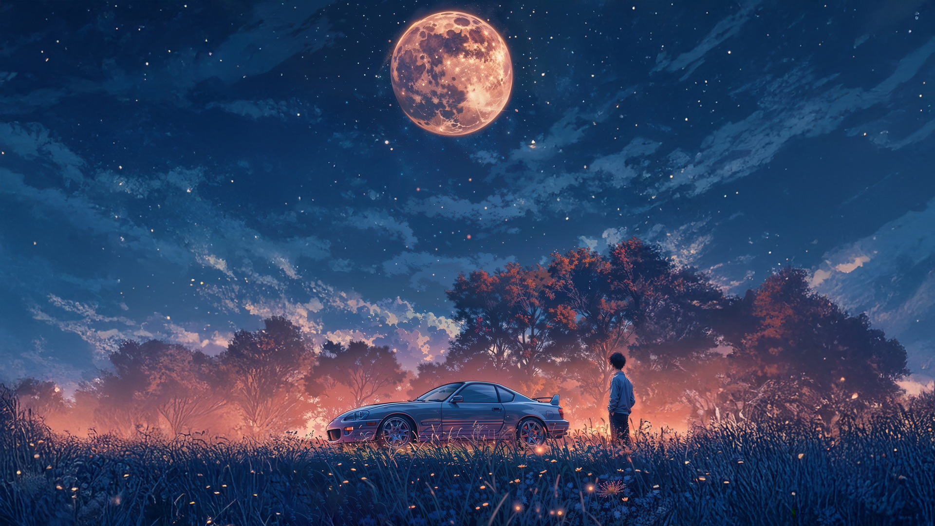 动漫男孩壁纸 独自壁纸 艺术家壁纸 汽车 墙纸高清,第1张