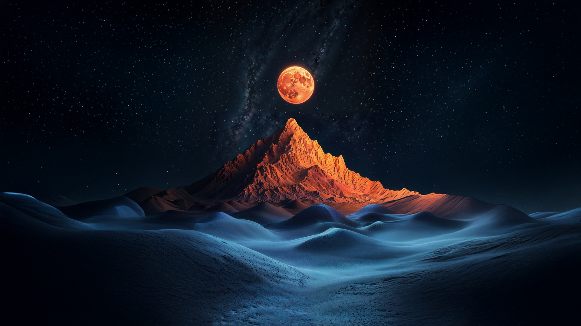 月亮壁纸 冰山壁纸 山谷壁纸 艺术家壁纸,第1张