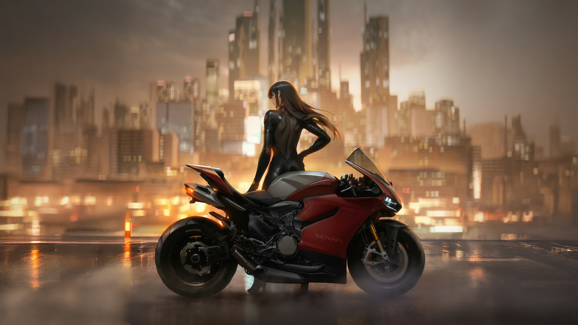 赛博朋克猎人俯瞰大都市,第1张