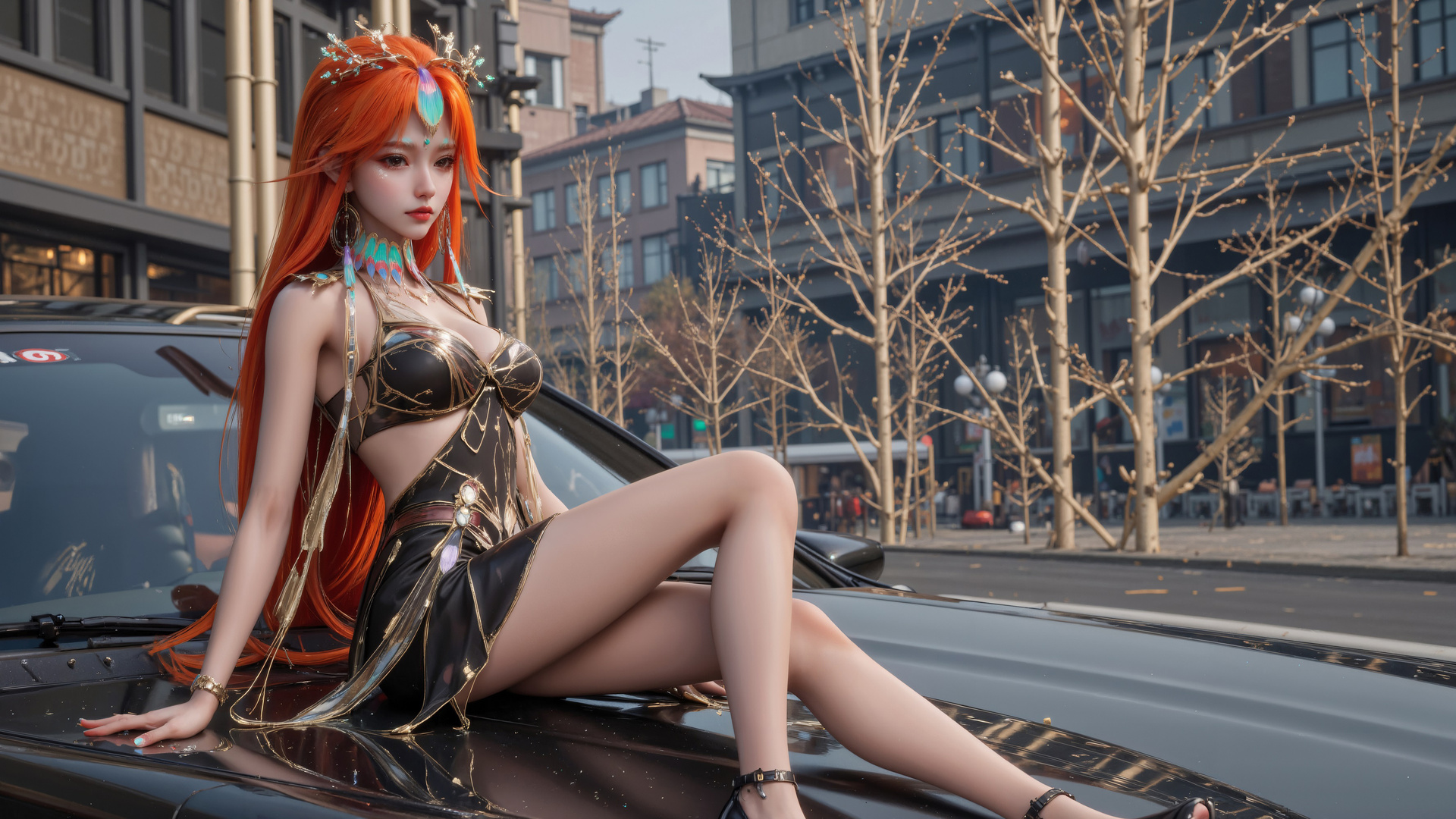 女孩户外红头发,第1张